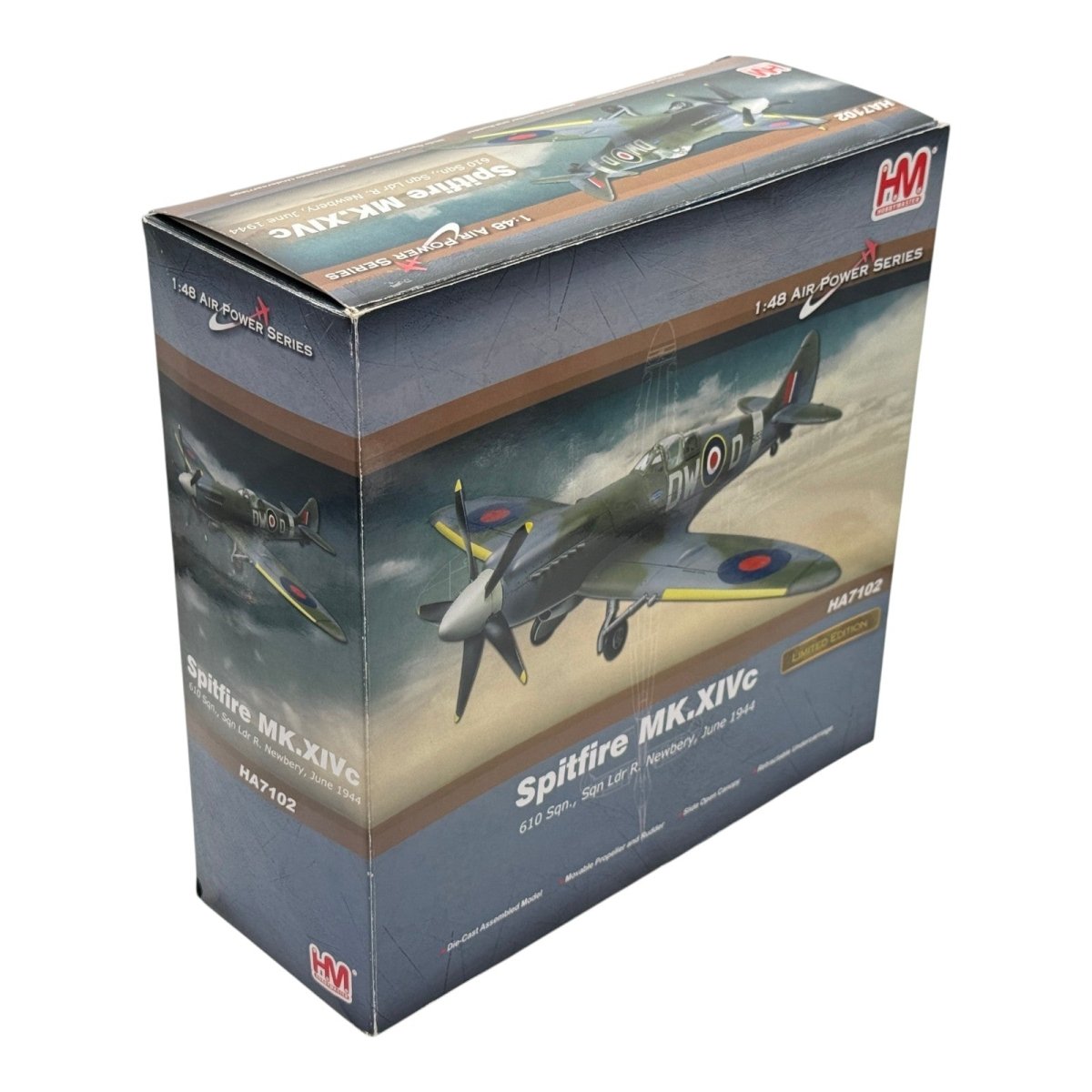 Hobby Master HA7102 1:48 Supermarine Spitfire Mk XIV RAF No.610 Sqn Richard Newbery West Malling 1944 - Hobby Master