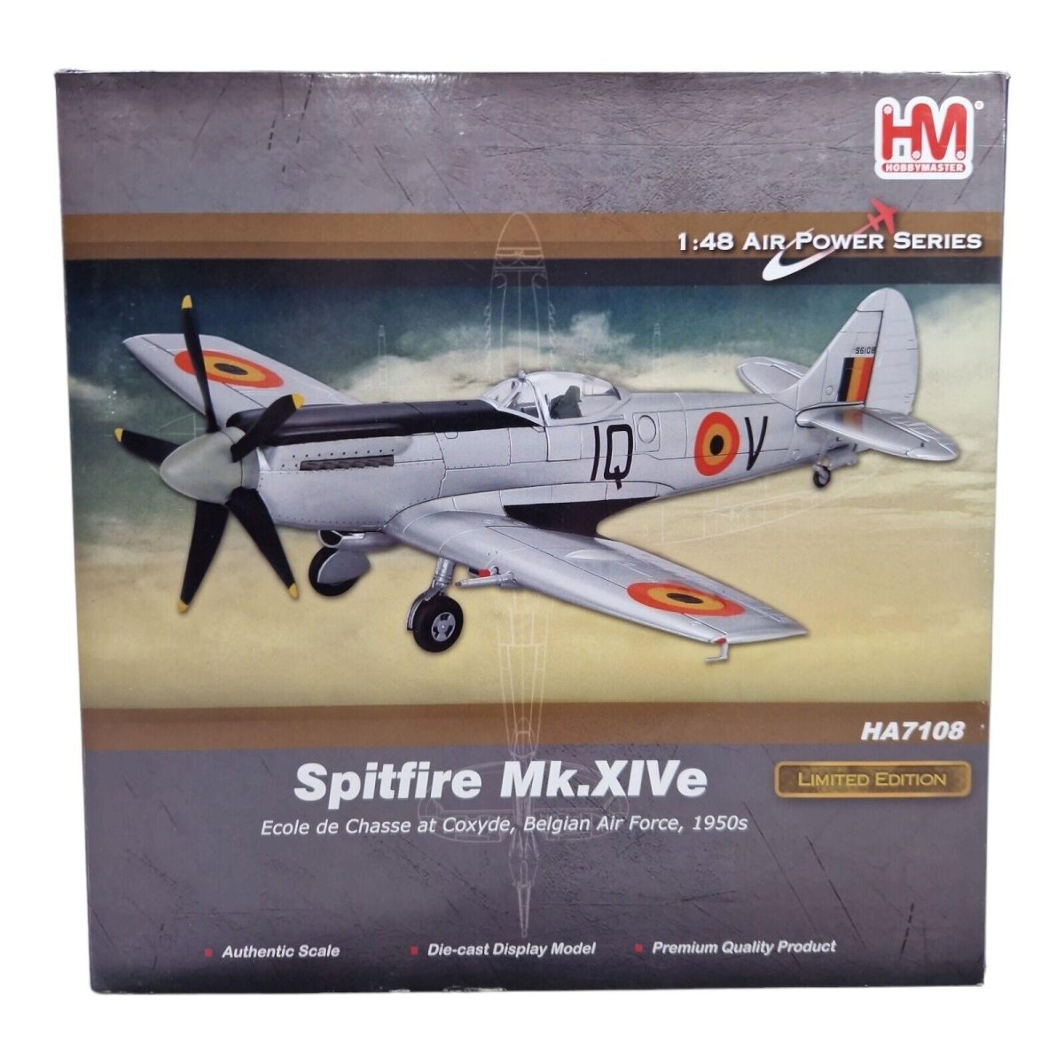 Hobby Master 1:48 Spitfire Mk XIVe Belgian Air Force 1951 Limited Edition HA7108 - Hobby Master