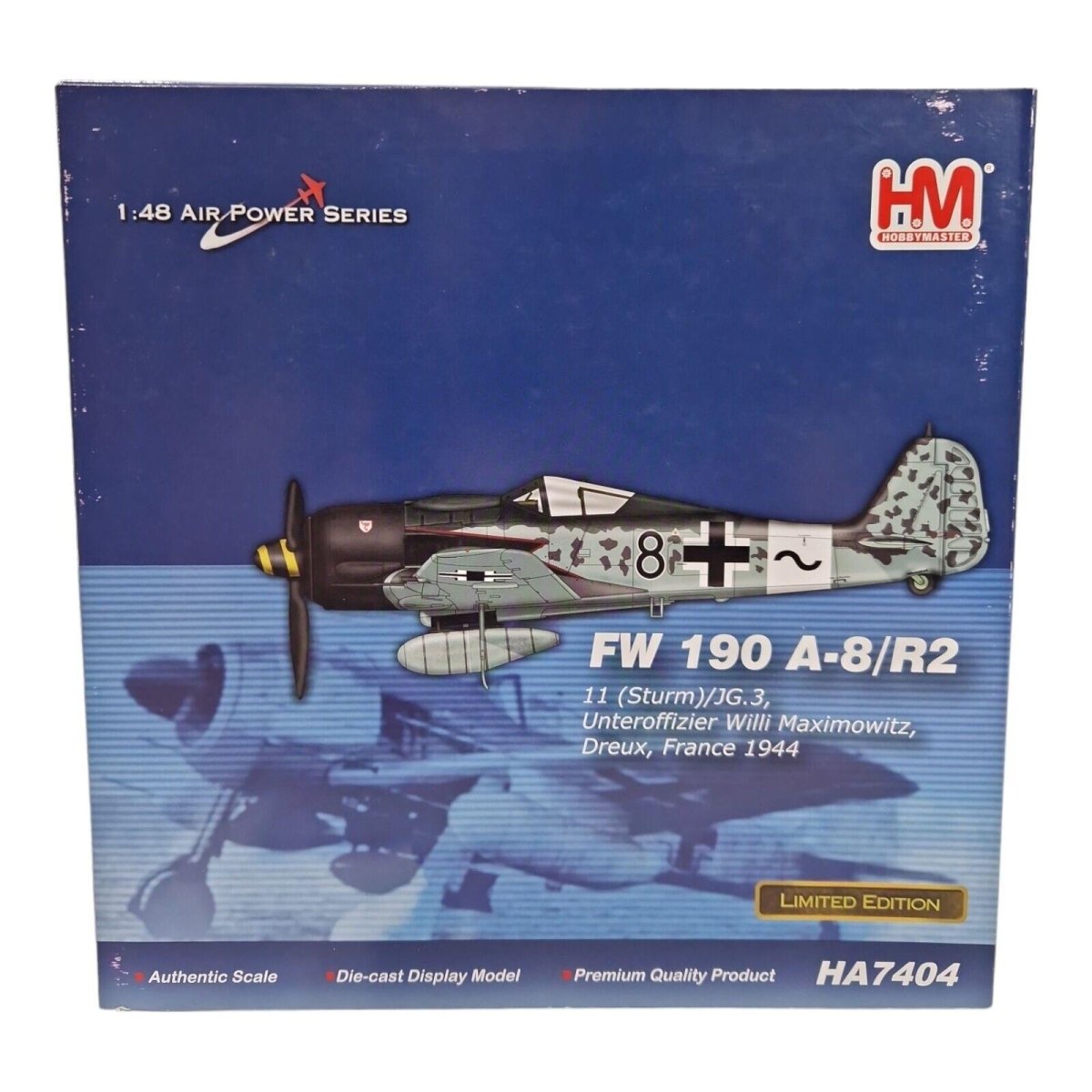 Hobby Master 1:48 FW - 190 A - 8/R2 JG.3 Willi Maximowitz France 1944 Limited Edition HA7404 - Hobby Master