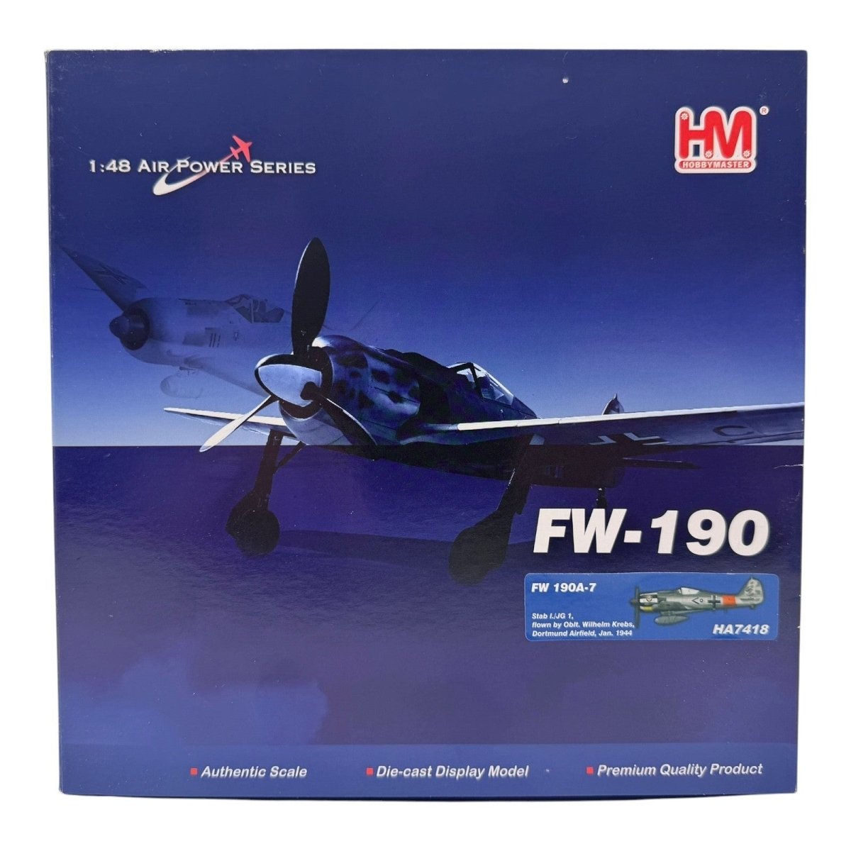 Hobby Master HA7418 1:48 Focke - Wulf Fw 190A Luftwaffe I./JG 1, Wilhelm Krebs - Hobby Master