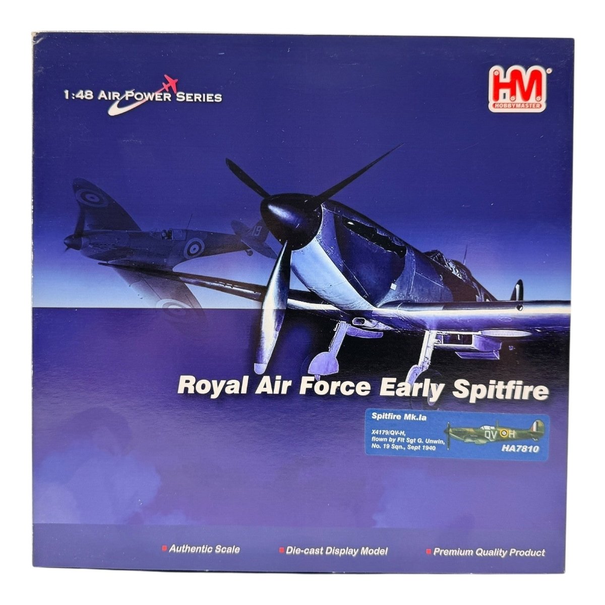 Hobby Master HA7810 1:48 Spitfire Mk.Ia X4179/QV - H, Flt Sgt G Unwin, 19 Sqn - Hobby Master