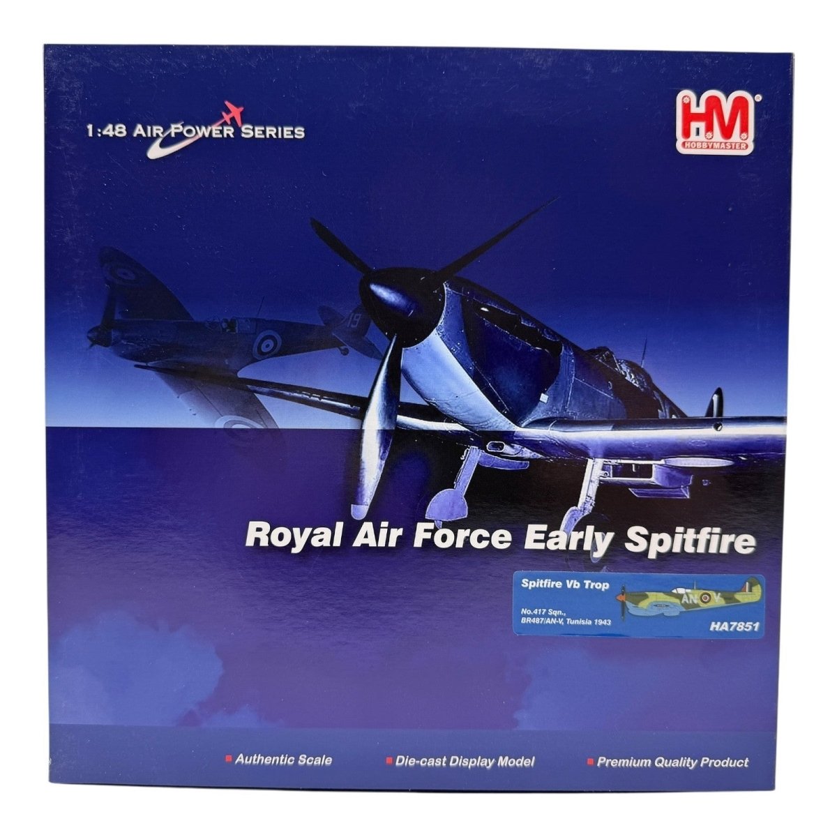 Hobby Master HA7851 1:48 Spitfire VB Tropical BR487/AN - V Tunisia 1943 Diecast - Hobby Master