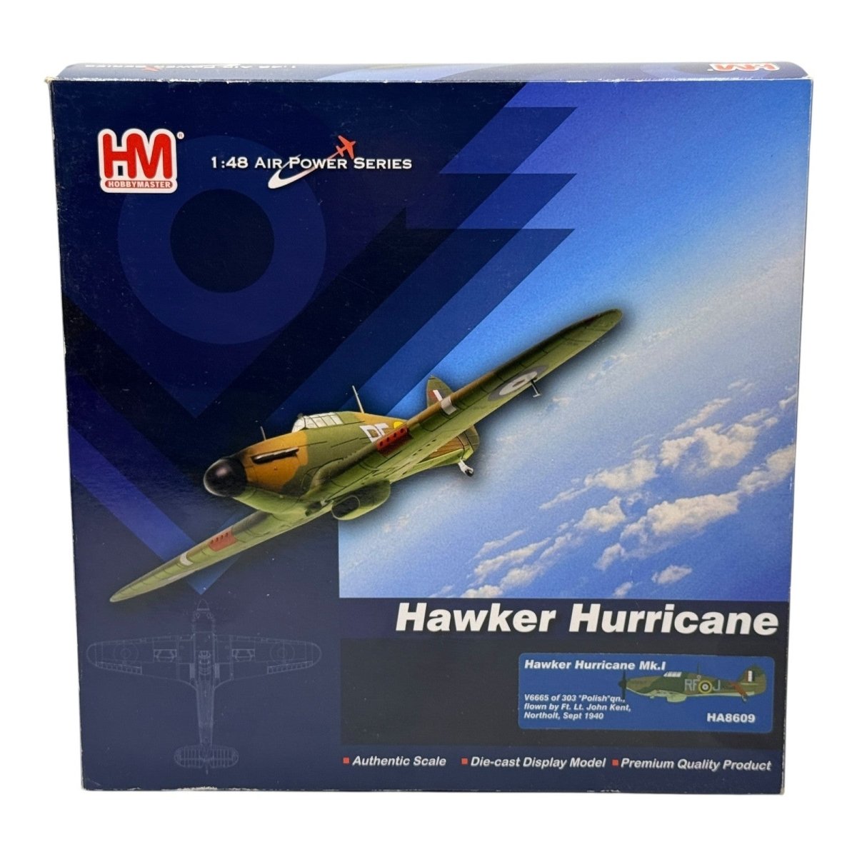 Hobby Master HA8609 1:48 Hawker Hurricane Mk I V6665 303 Sqn John Kent 1940 - Hobby Master