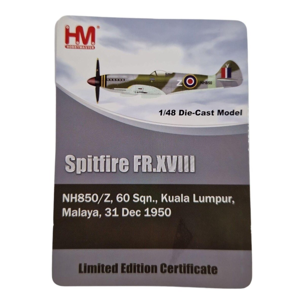 Hobby Master 1:48 Supermarine Spitfire FR.XVIII RAF Malaya 1950 Limited Edition HA7105 - Hobby Master