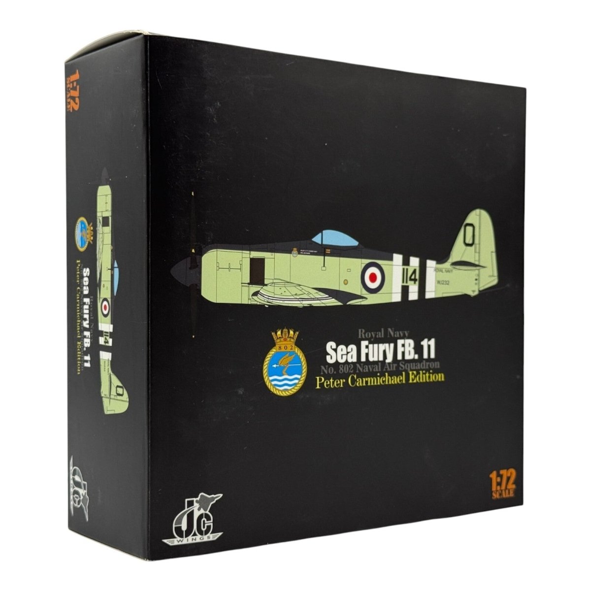 JC Wings 1:72 Sea Fury FB.11, No 802 Sqn, Peter Carmichael Edition Diecast Model - JC Wings
