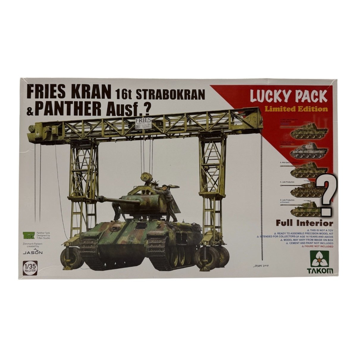 Takom 1:35 Fries Kran 16t Strabokran & Panther A Late Model Kit 2108 - Takom