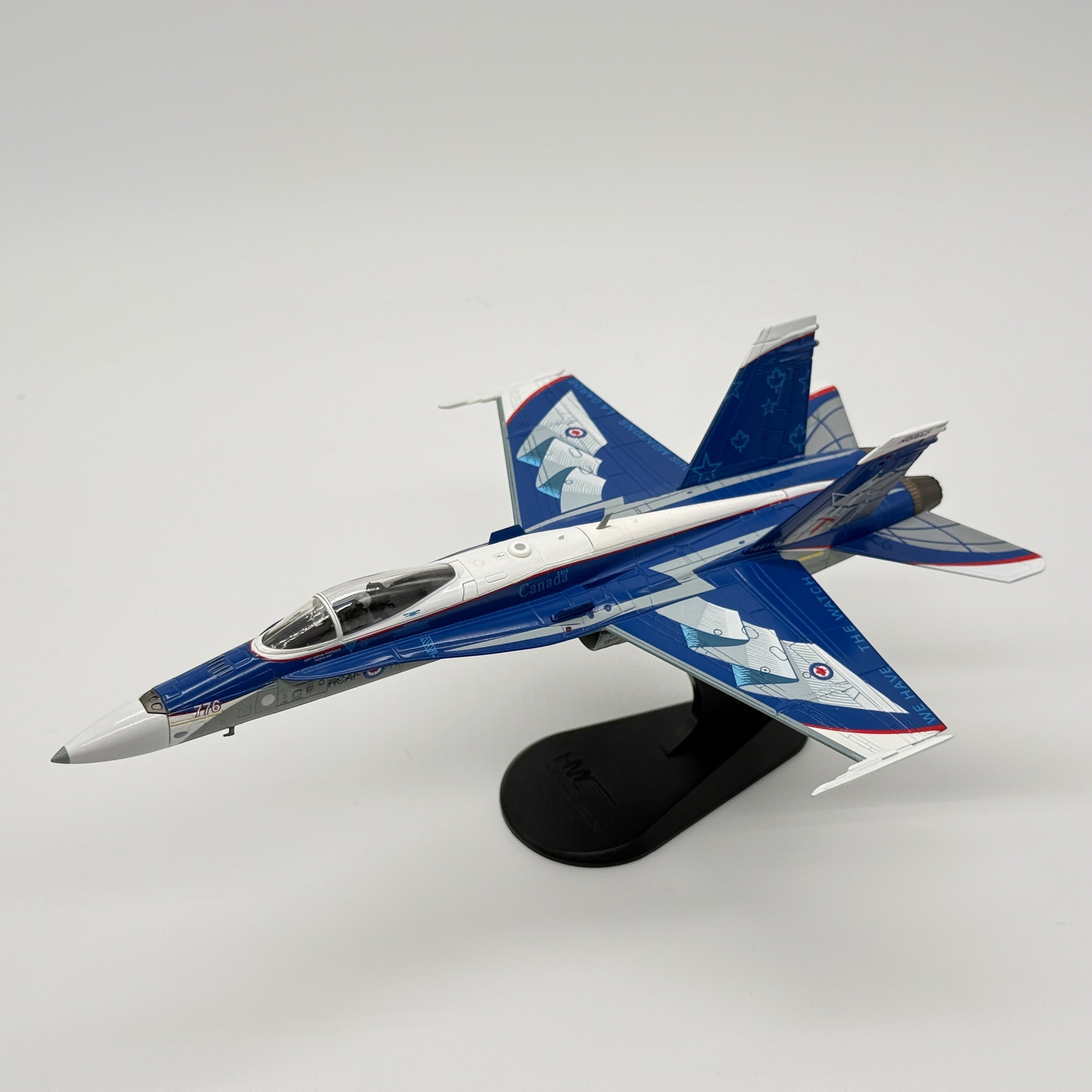 The Collectables Vault Hobby Master 1:72 CF-18 Hornet diecast model in blue NORAD 60th anniversary commemorative livery