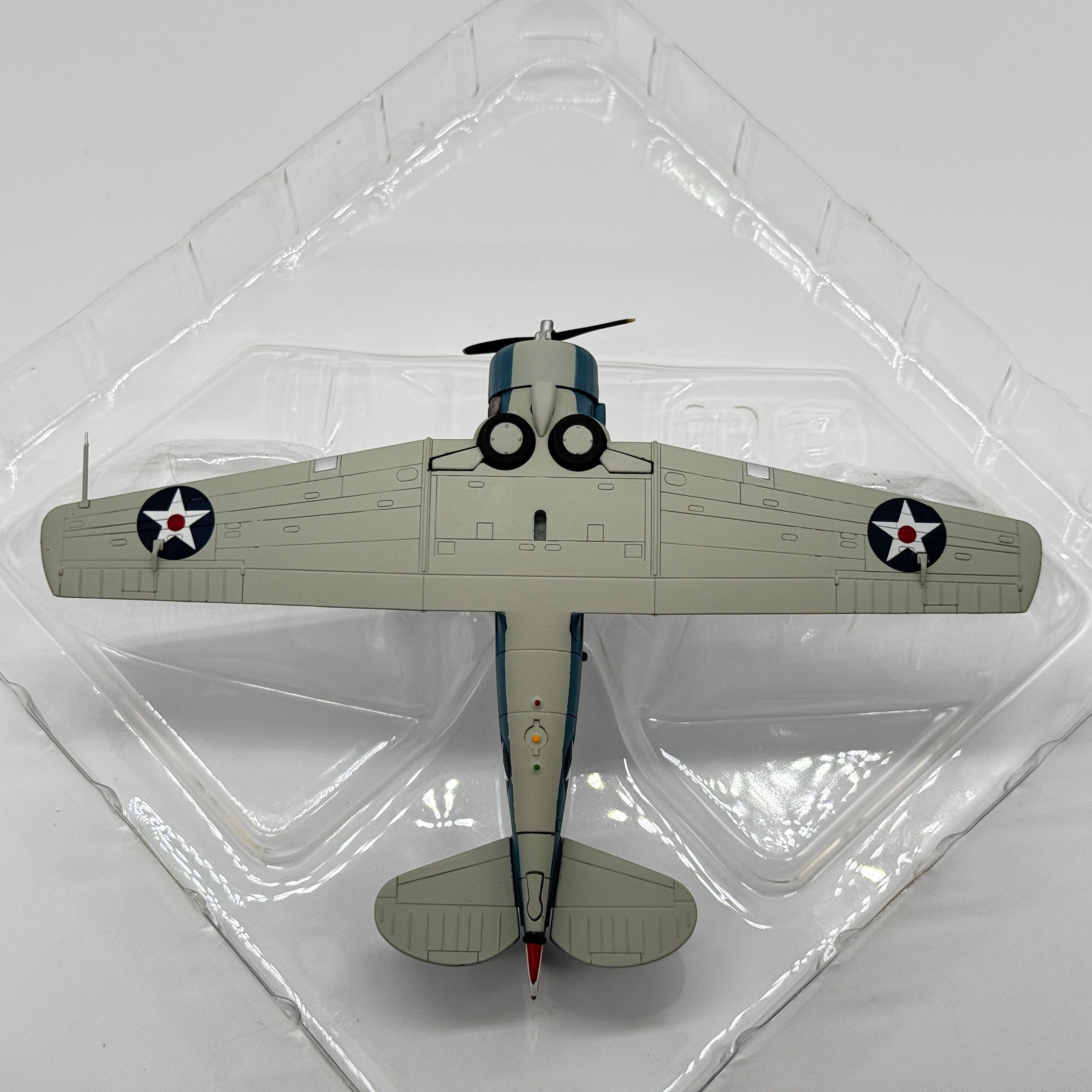 The Collectables Vault 1:72 scale diecast North American SNJ-3 Texan model, underside view showing US insignia markings.