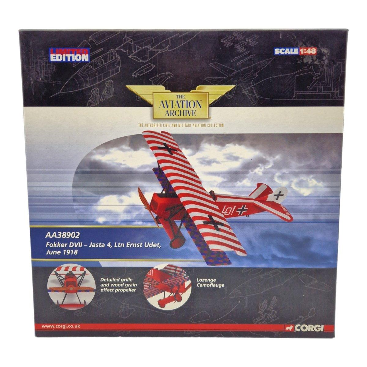 Corgi Aviation Archive 1:48 Scale Fokker DVII Ernst Udet 1918 AA38902 - Corgi