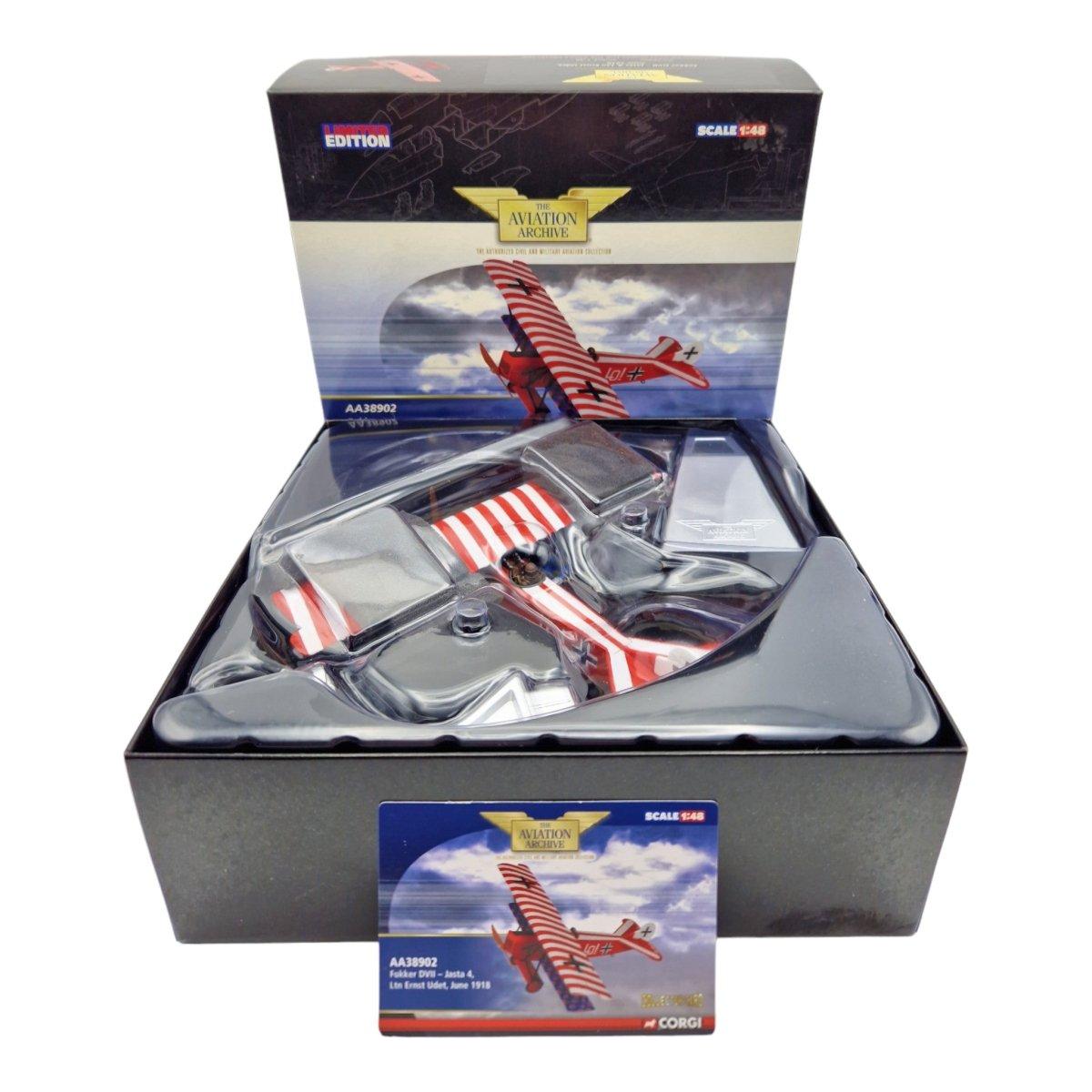 Corgi Aviation Archive 1:48 Scale Fokker DVII Ernst Udet 1918 AA38902 - Corgi