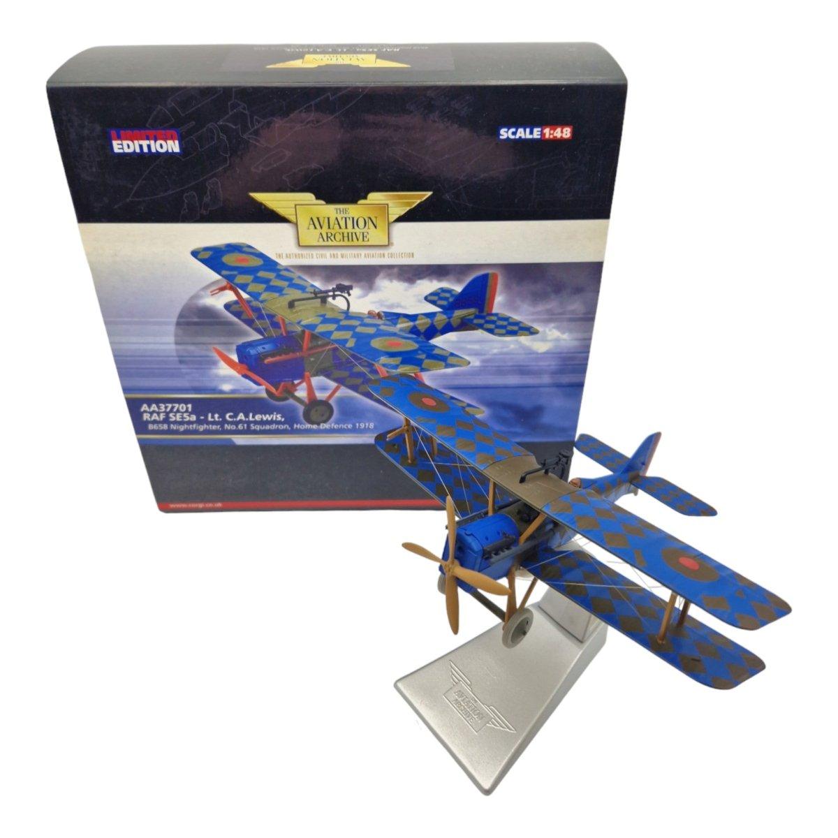 Corgi Aviation Archive 1:48 Scale RAF SE5A - LT. C.A. LEWIS Nightfighter AA37701 - Corgi