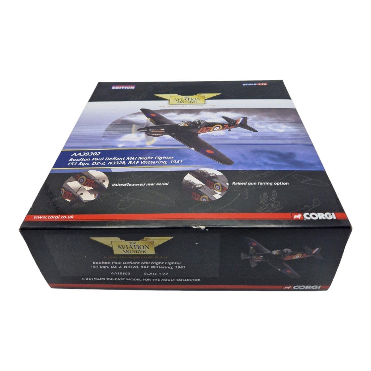 Corgi Aviation Archive 1:72 Scale Bolton Paul Defiant Mk1 Night Fighter 151 SQN 1941 AA39302 - Corgi