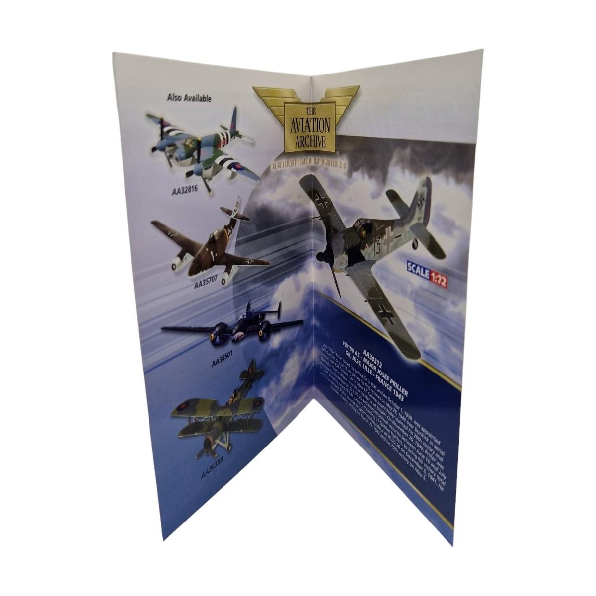 Corgi Aviation Archive 1:72 Scale FW190 - A5 Major Josef Priller Diecast Model AA34312 - Corgi