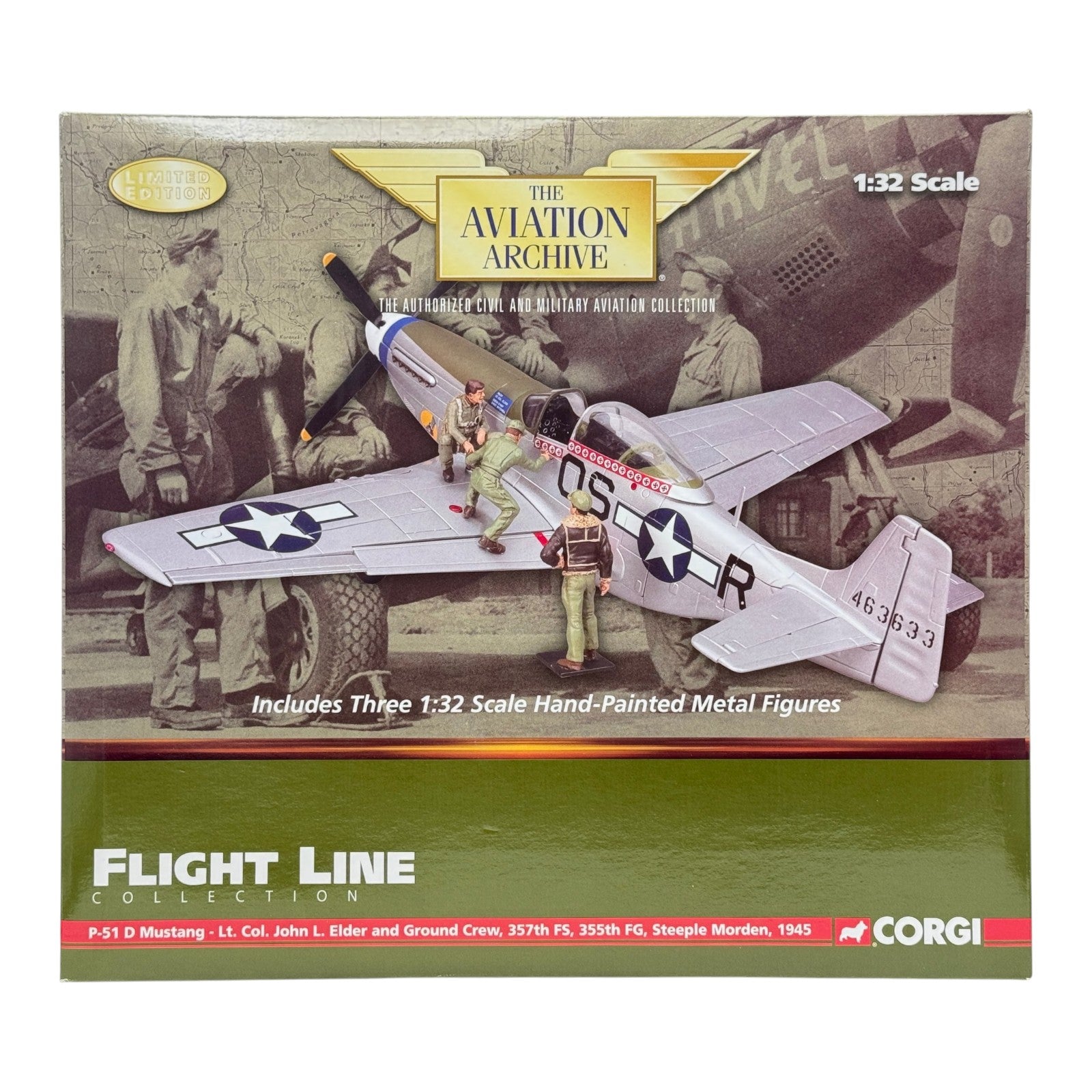 Corgi Aviation 1:32 US34407 P-51D Mustang, Lt. John L. Elder & Ground Crew