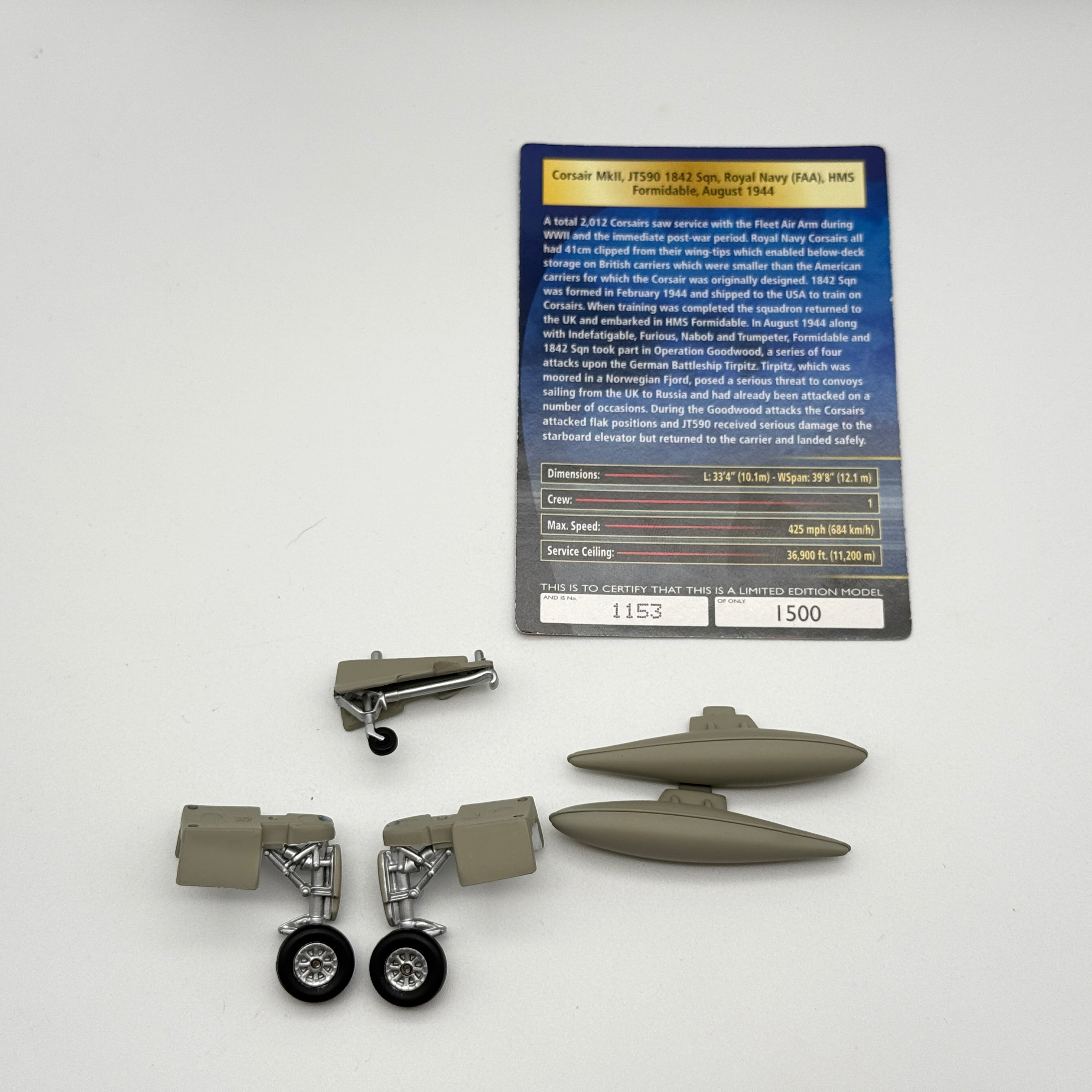 Corgi AA33015 1:72 Vought F4U Corsair RNFAA No.1842 NAS HMS Formidable 1944