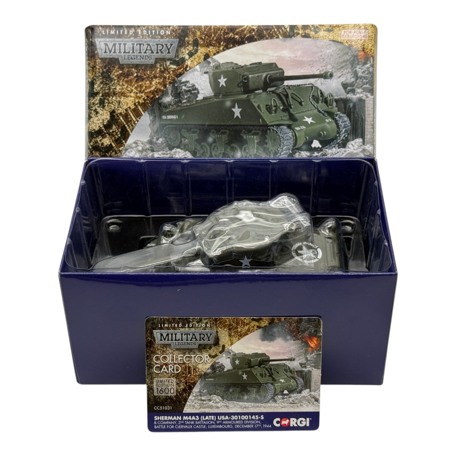 Corgi CC51031 1:50 M4A3(76)W Sherman US Army 9th Armored Div Clervaux 1944