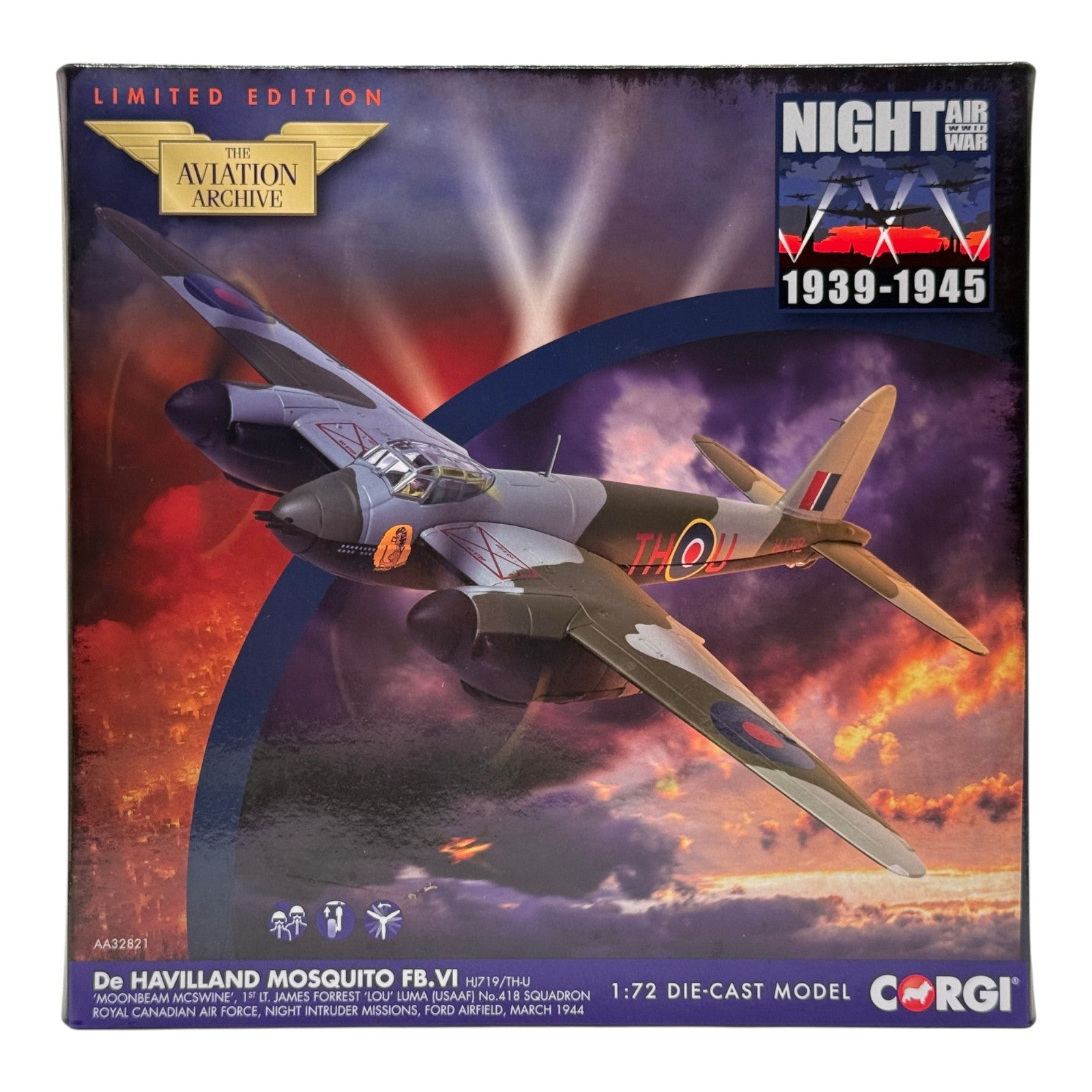 Corgi AA32821 1:72 De Havilland Mosquito FB.Mk VI RCAF No.418 Sqn Moonbeam McSwine