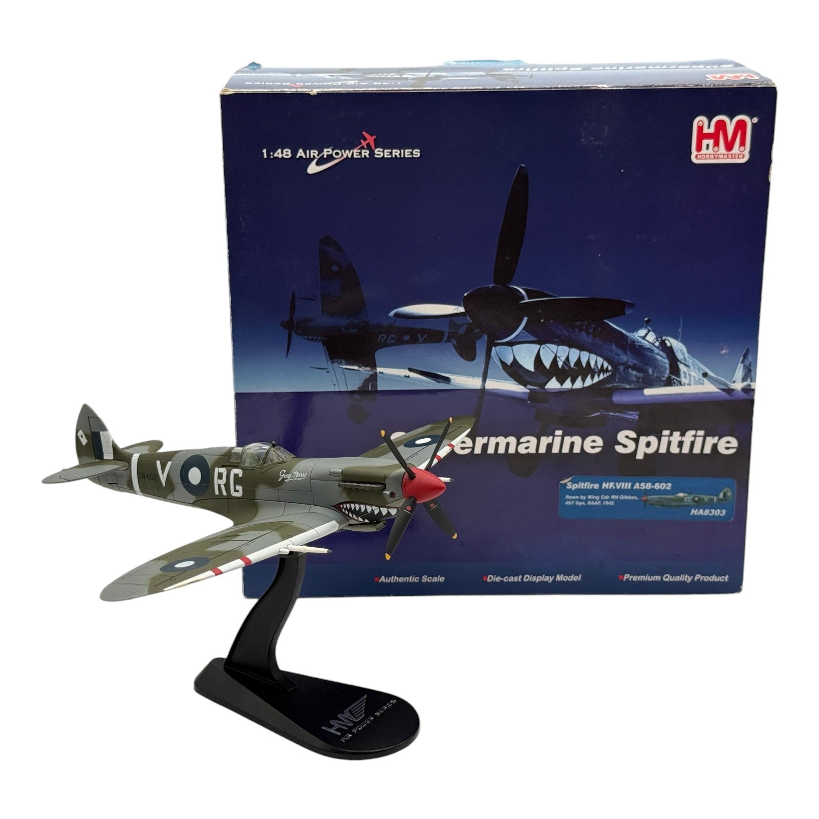 Hobby Master HA8303 1:48 Supermarine Spitfire Mk VIII RAAF No.457 Sqn Grey Nurse *ISSUES*