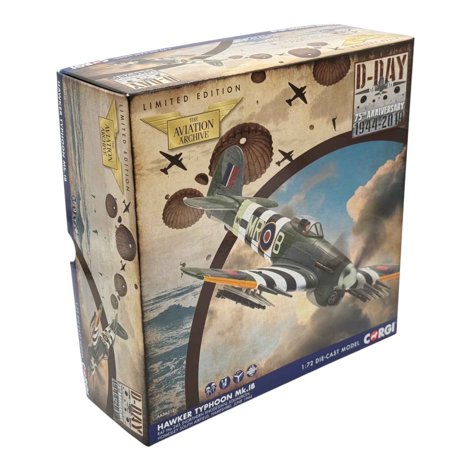 Corgi AA36512 1:72 Hawker Typhoon Mk I RAF No.245 Northern Rhodesian Sqn D-Day England 1944