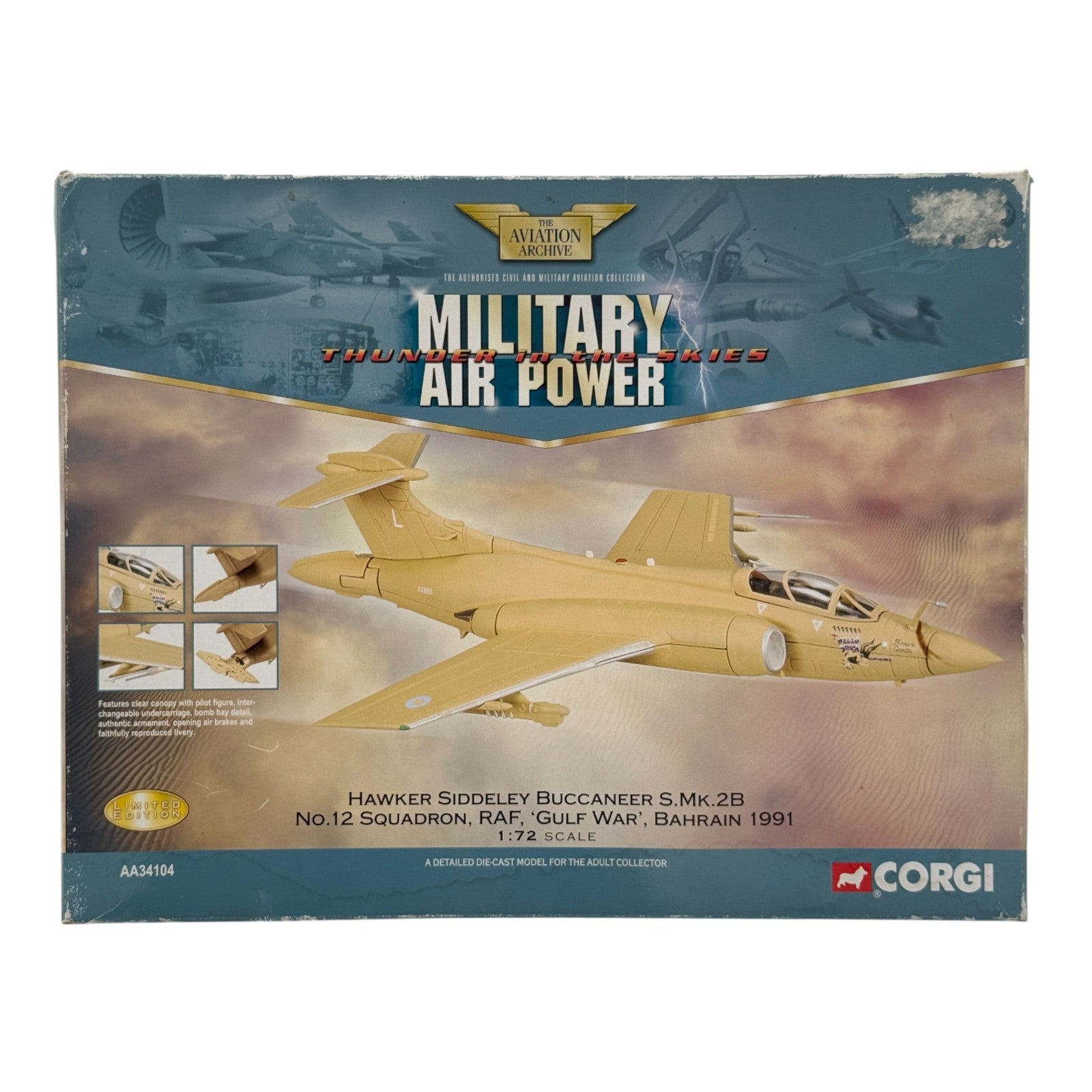 Corgi AA34104 1:72 Blackburn Buccaneer S.Mk 2B RAF No.12 Sqn XX885 RAF Muharraq Gulf War 1991