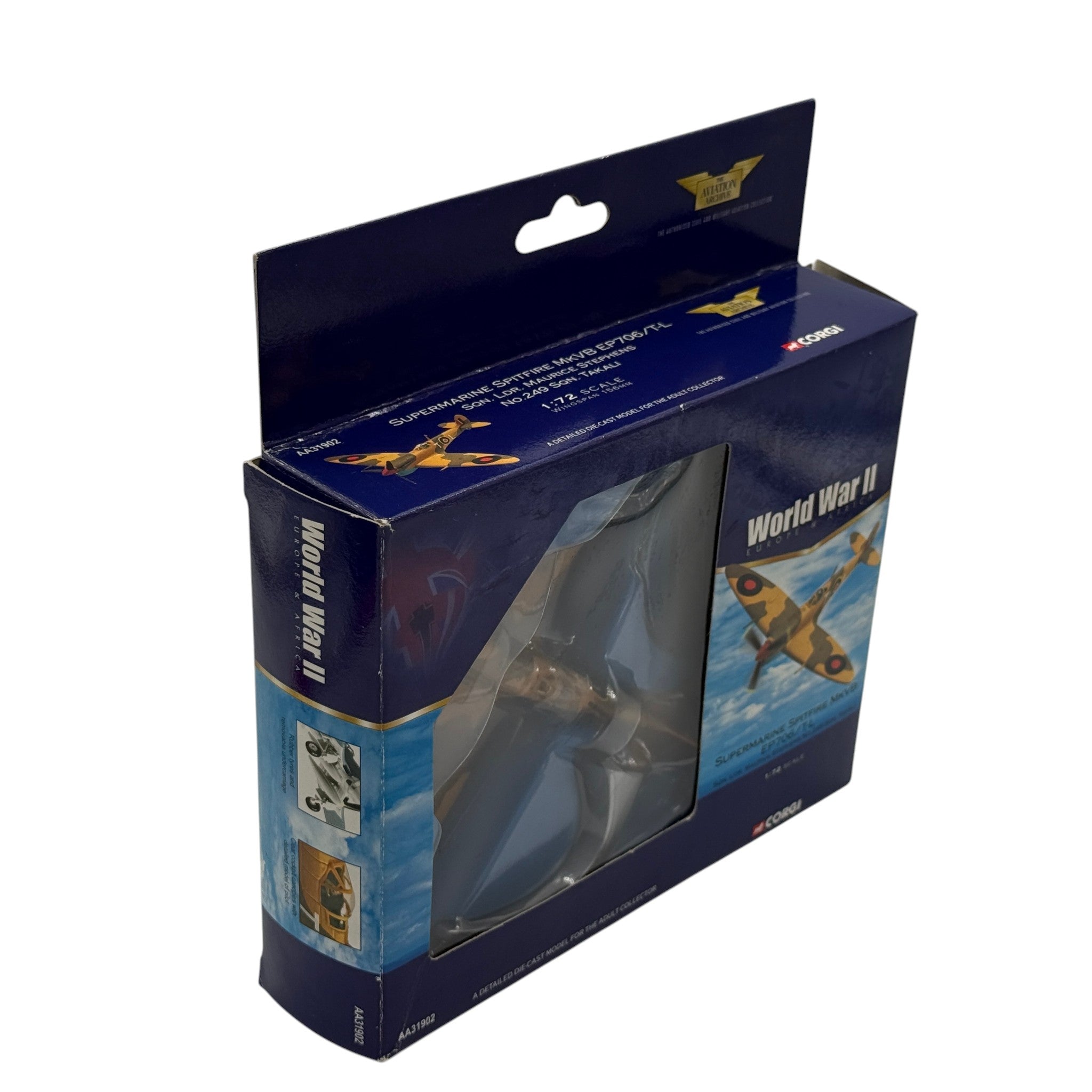 Corgi AA31902 1:72 Supermarine Spitfire Mk VB RAF No.249 Sqn EP706 T-L Maurice Stephens Takali Malta 1942