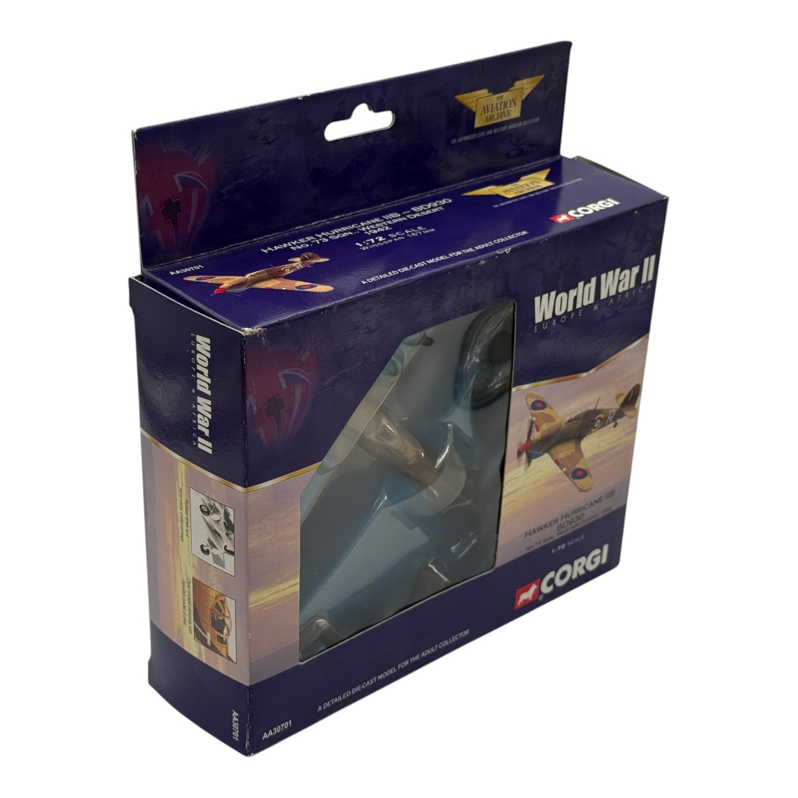 Corgi AA30701 1:72 Hawker Hurricane Mk IIB BD930 R RAF No.73 Sqn Western Desert 1942