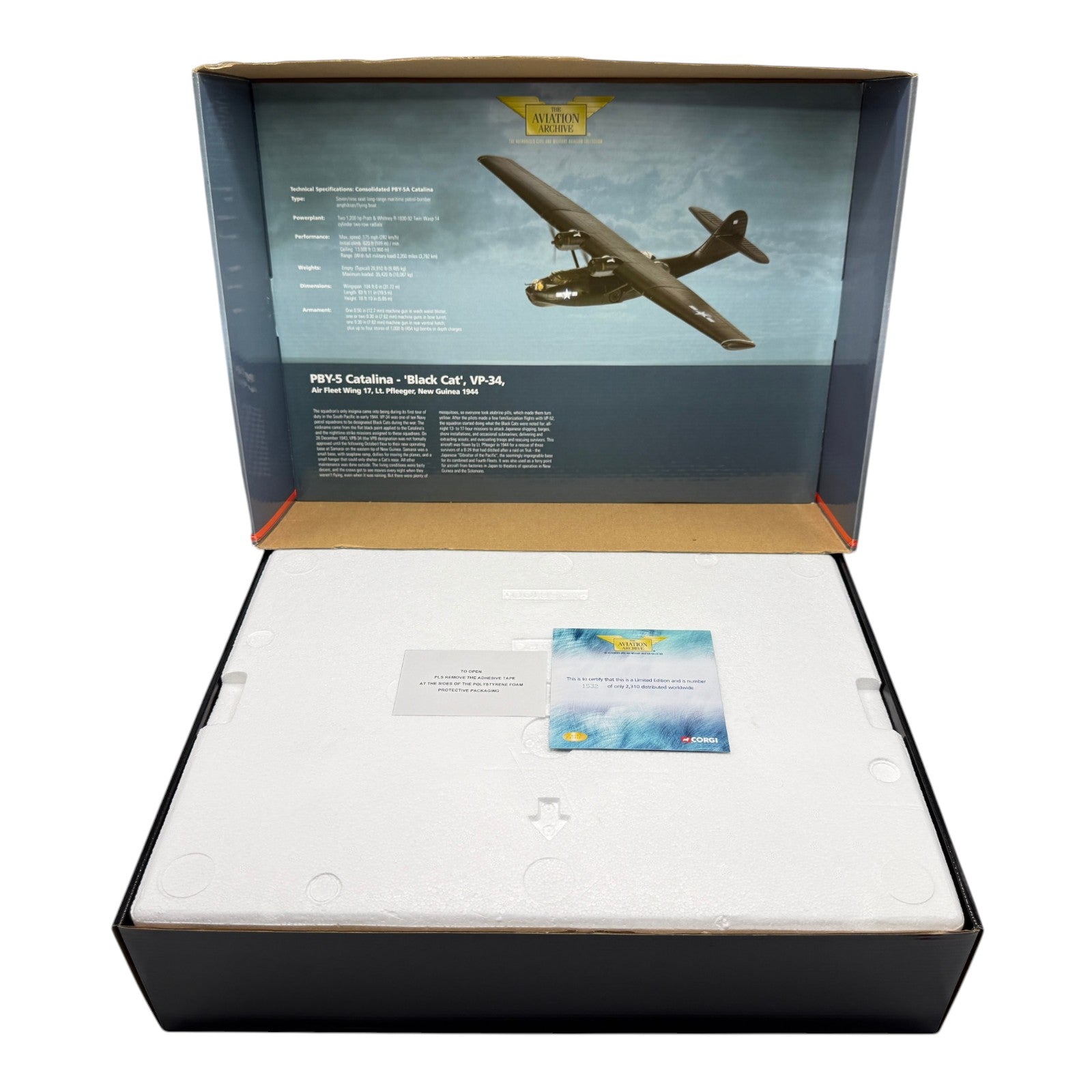 Corgi AA36104 1:72 Consolidated PBY-5A Catalina Black Cat White 69 William Pfleeger USN VP-34 New Guinea 1944