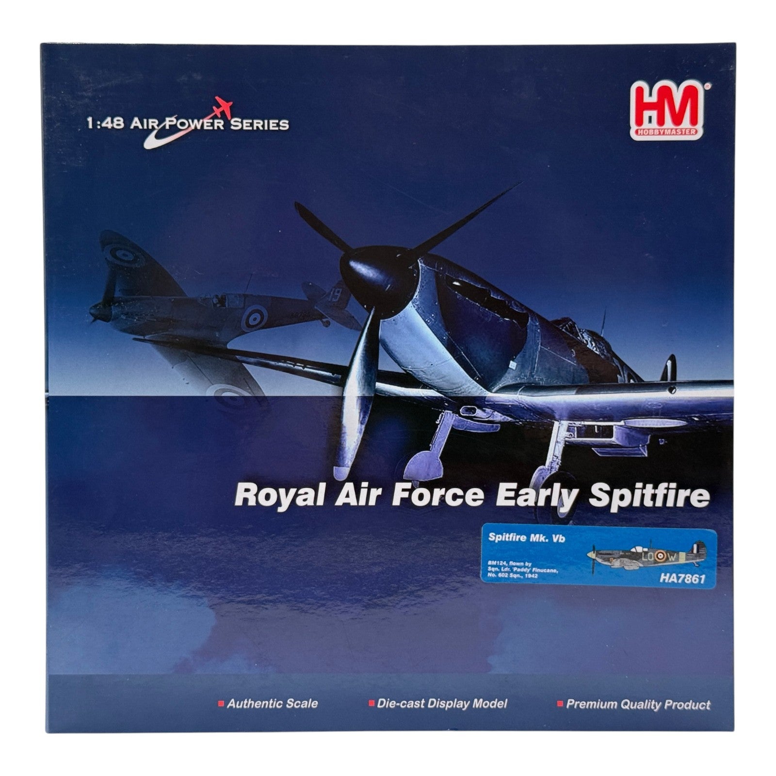 Hobby Master HA7861 1:48 Supermarine Spitfire Mk Vb BM124 LO-W Paddy Finucane RAF No.602 Sqn Hornchurch 1942