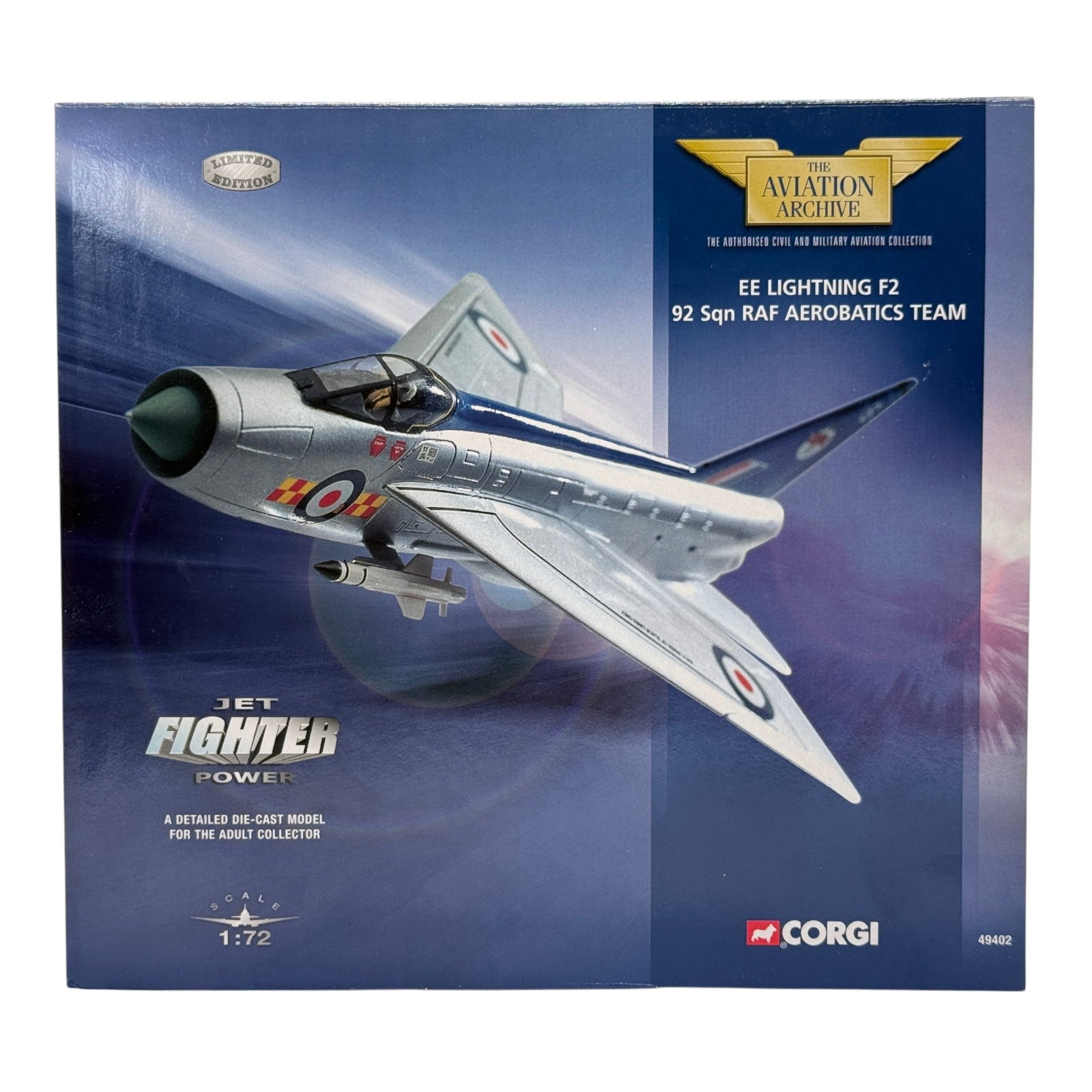 Corgi 49402 1:72 English Electric Lightning F.2 XN768 S RAF No.92 Sqn Aerobatic Display Team Farnborough 1964 *ISSUES*