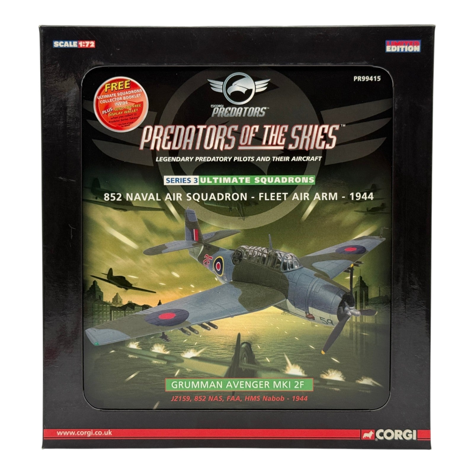 Corgi PR99415 1:72 Grumman Avenger Mk I JZ159 2F 852 NAS FAA HMS Nabob 1944