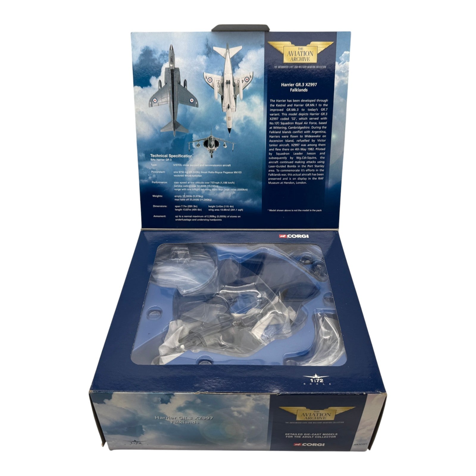 Corgi AA32401 1:72 BAe Harrier GR.3 XZ997 32 RAF No.1(F) Squadron Falklands 1982