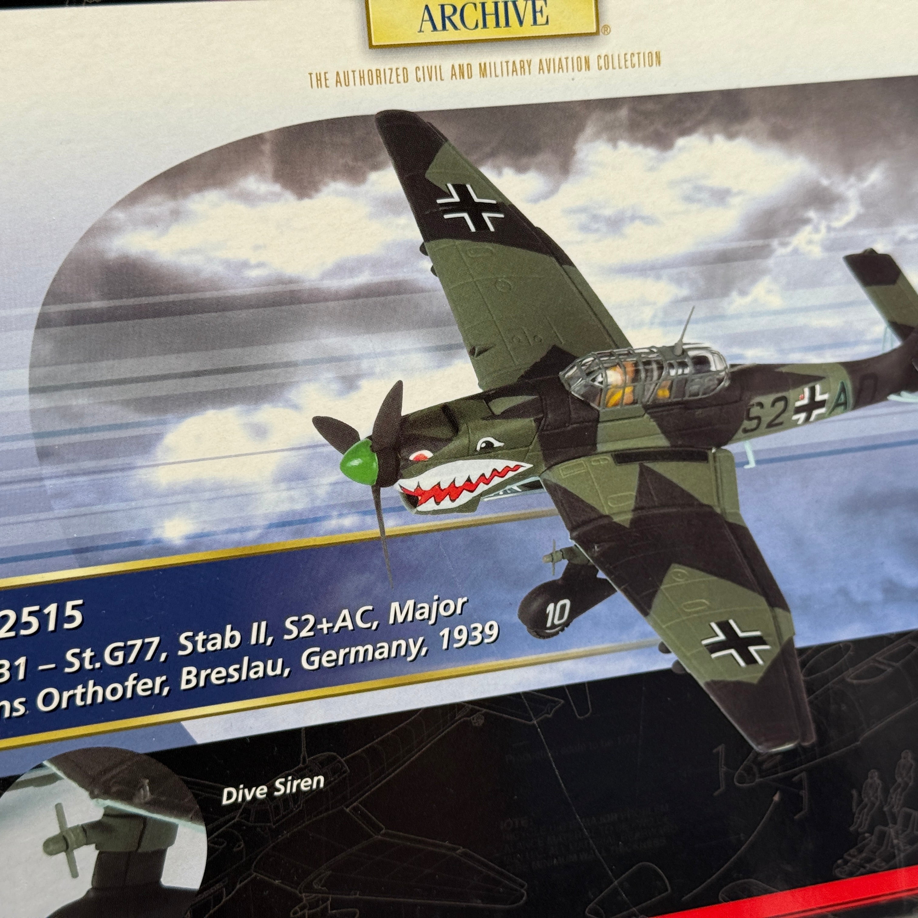 Corgi AA32515 1:72 Junkers Ju 87B-1 Stuka S2+AC Major Alfons Orthofer Stab II./StG 77 Breslau 1939