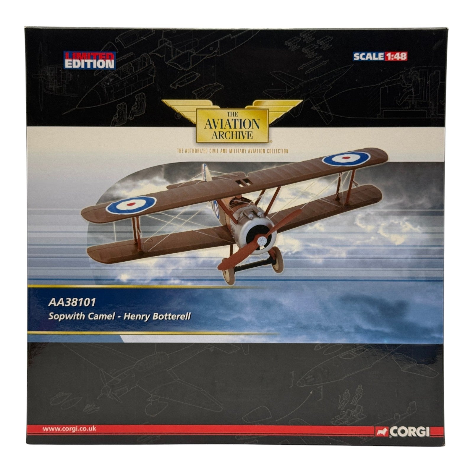 Corgi AA38101 1:48 Sopwith Camel F.1 D9402 Henry Botterell RAF No.208 Sqn France 1918