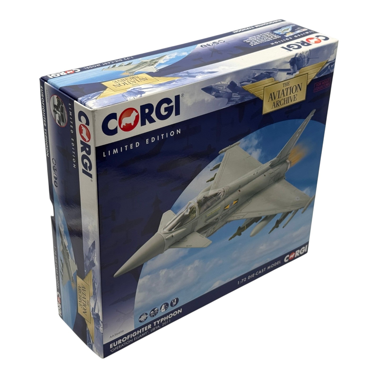 Corgi AA36406 1:72 Eurofighter Typhoon ZJ933 RAF No.11 Sqn Operation Ellamy 2011