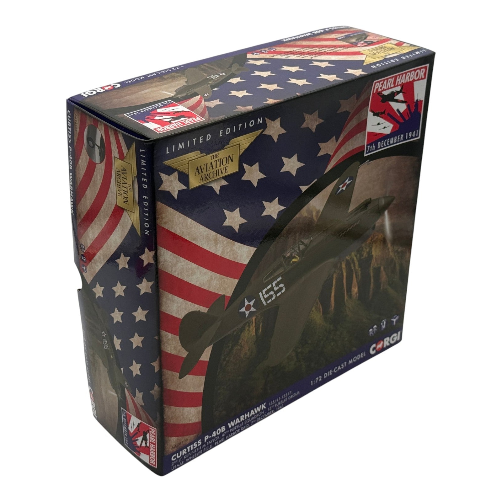Corgi AA28105 1:72 Curtiss P-40B Warhawk White 155 Kenneth Taylor Pearl Harbor 1941