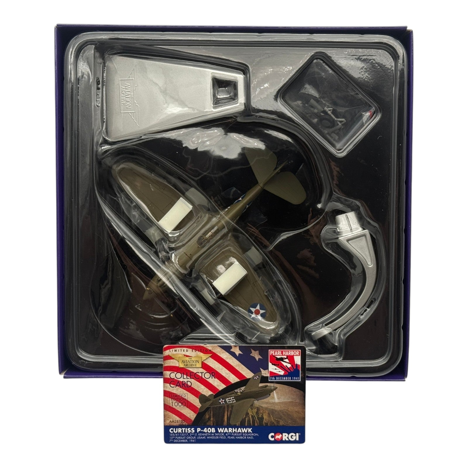 Corgi AA28105 1:72 Curtiss P-40B Warhawk White 155 Kenneth Taylor Pearl Harbor 1941