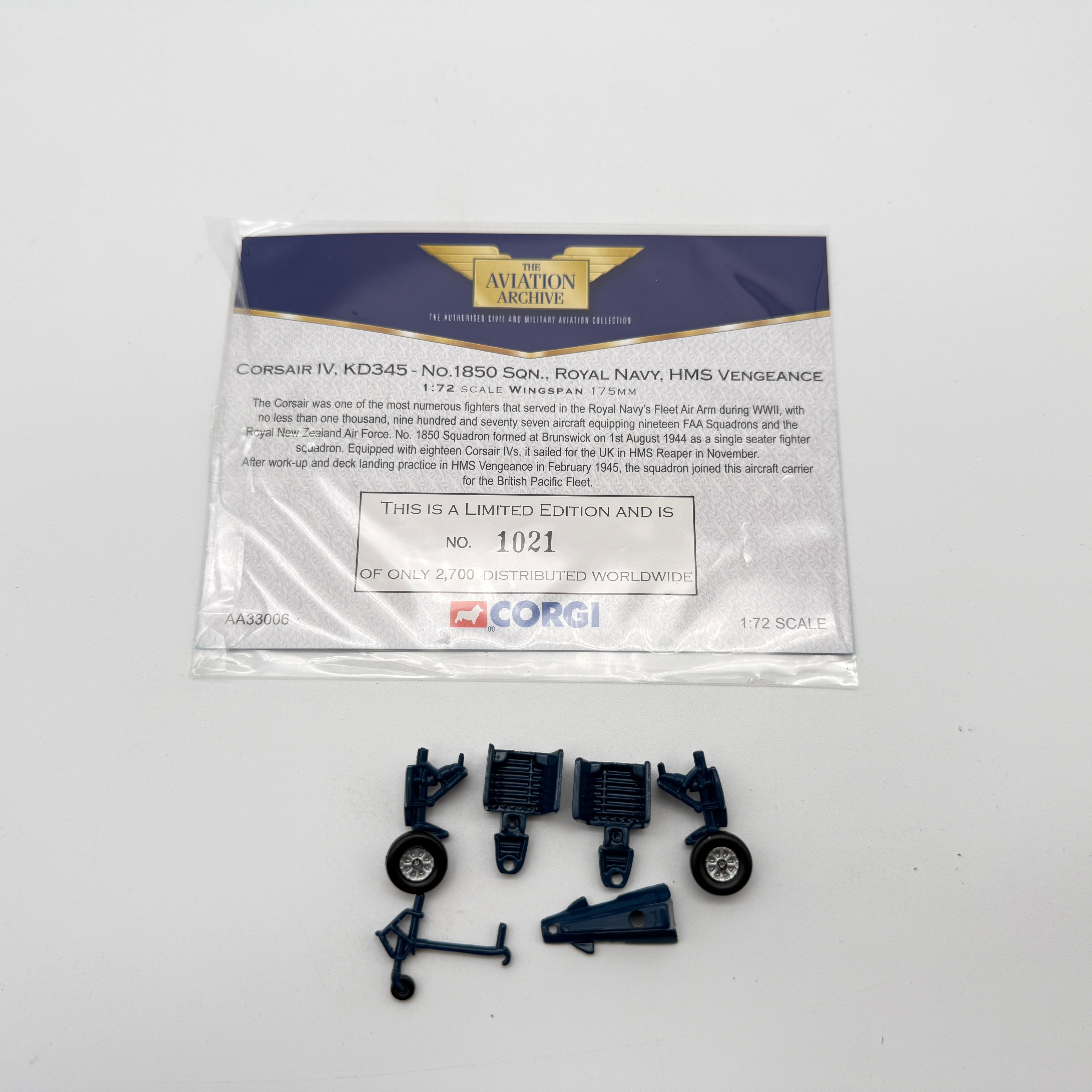 Corgi AA33006 1:72 Vought Corsair IV KD345 1850 NAS HMS Vengeance 1945