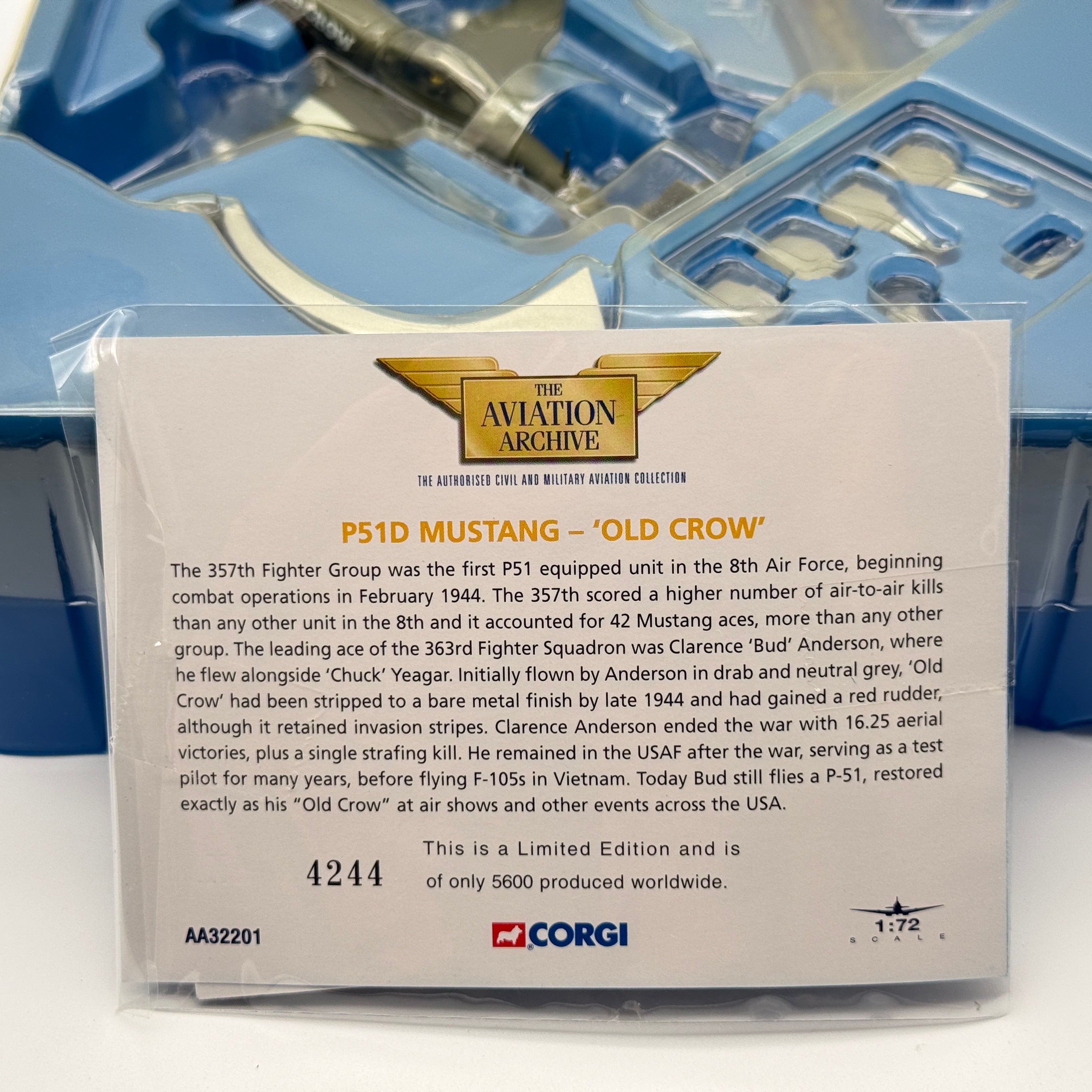 Corgi AA32201 1:72 P-51D Mustang Old Crow Bud Anderson 357th FG 1944