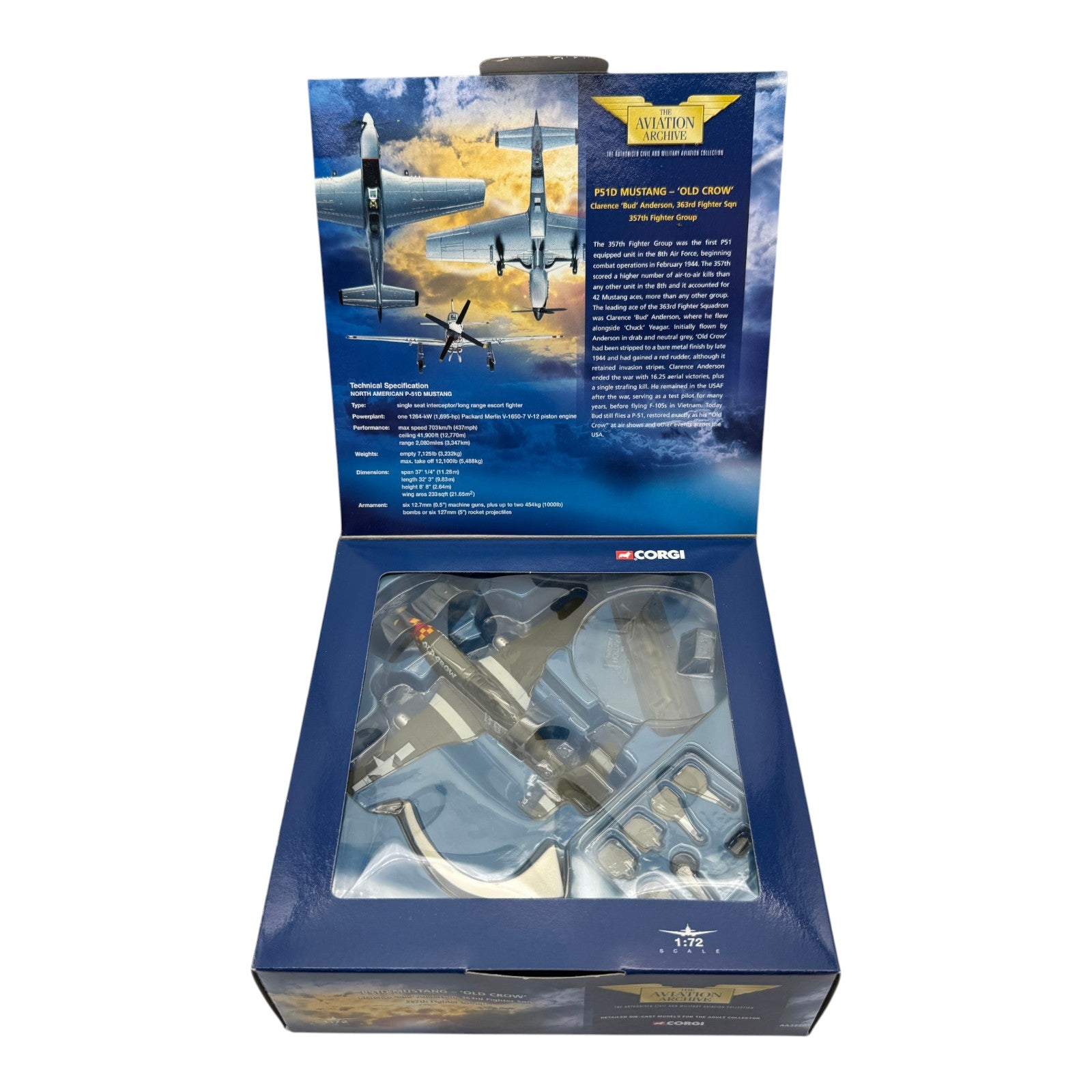 Corgi AA32201 1:72 P-51D Mustang Old Crow Bud Anderson 357th FG 1944