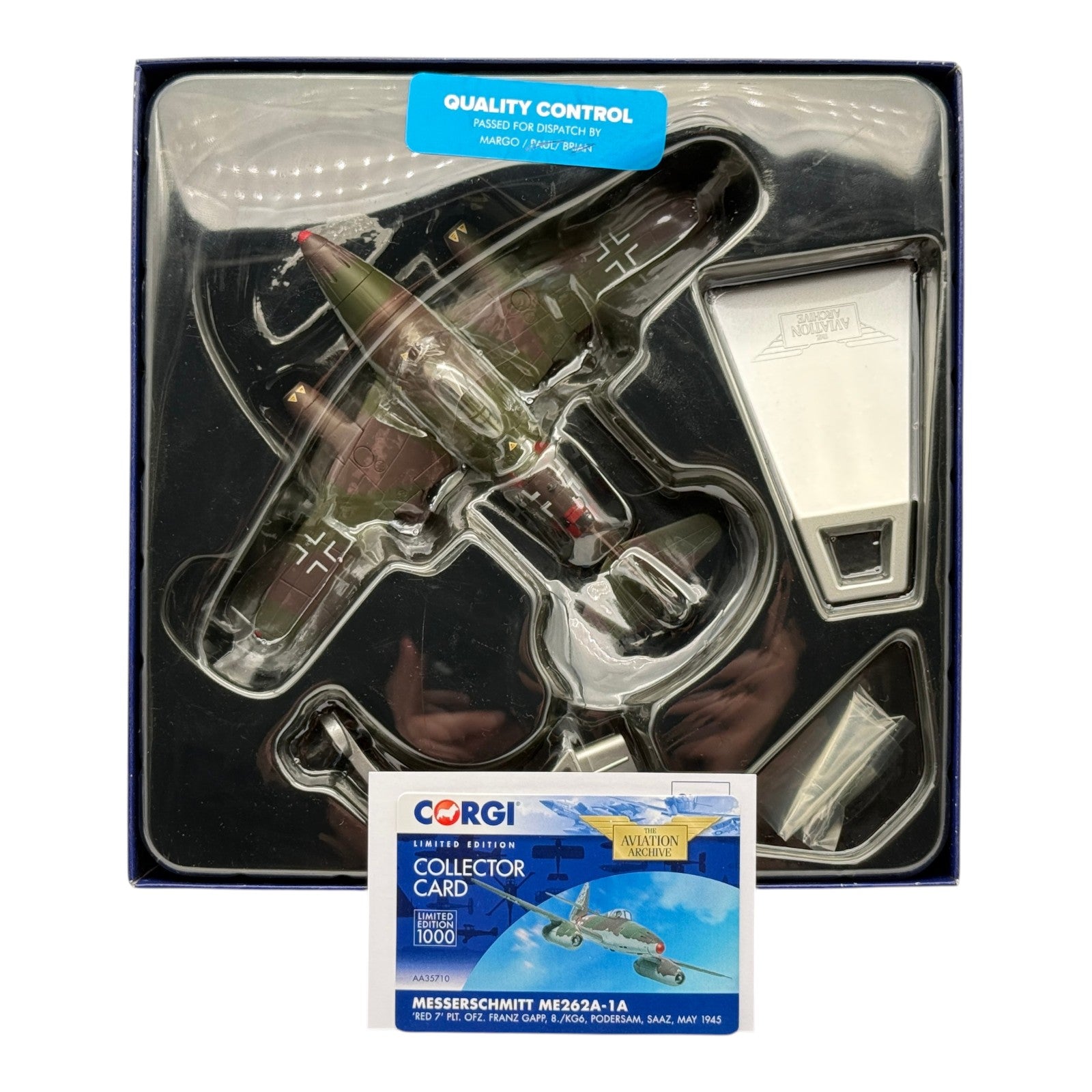 Corgi AA35710 1:72 Messerschmitt Me 262A-1a Red 7 Franz Gapp 8./KG 6 Podersam 1945