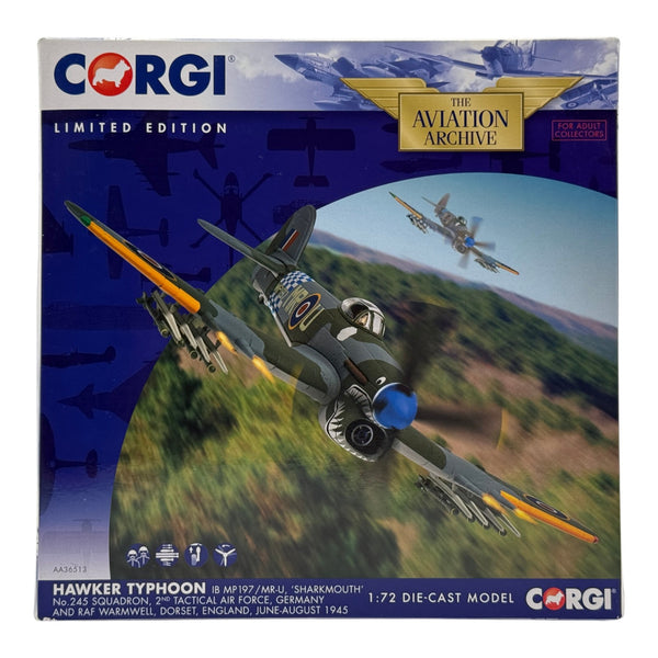 Corgi AA36513 1:72 Hawker Typhoon Mk IB MP197 MR-U Sharkmouth 245 Sqn 1945