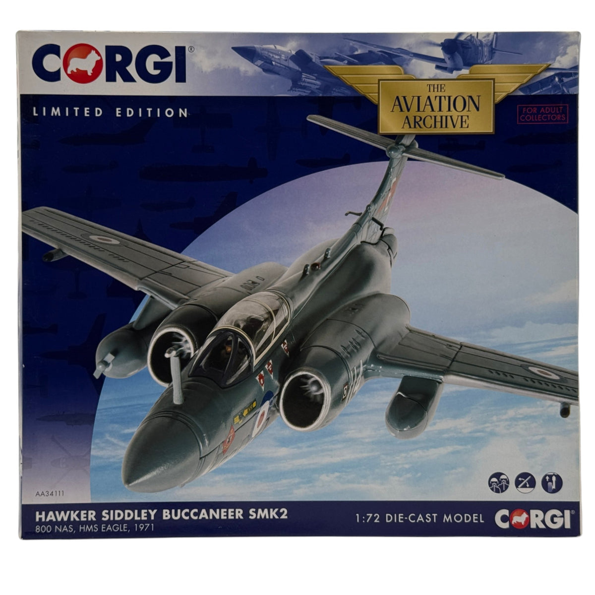 Corgi AA34111 1:72 Blackburn Buccaneer S.2 XV361 800 NAS HMS Eagle 1971