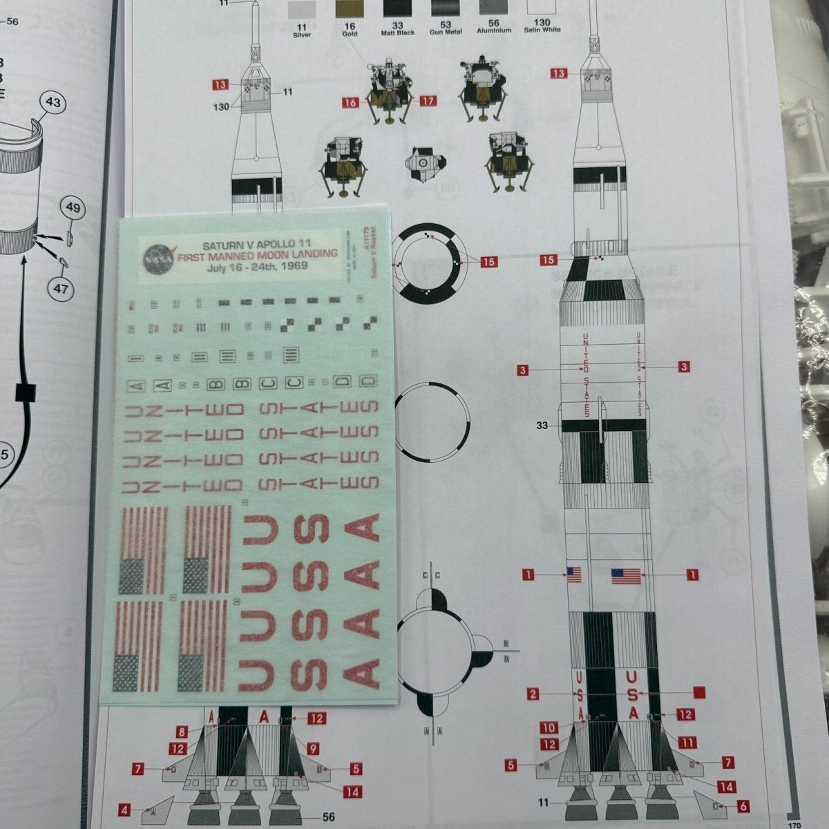Airfix 1:144 Saturn Apollo V Rocket Model Kit Sealed Contents A11170 - Airfix