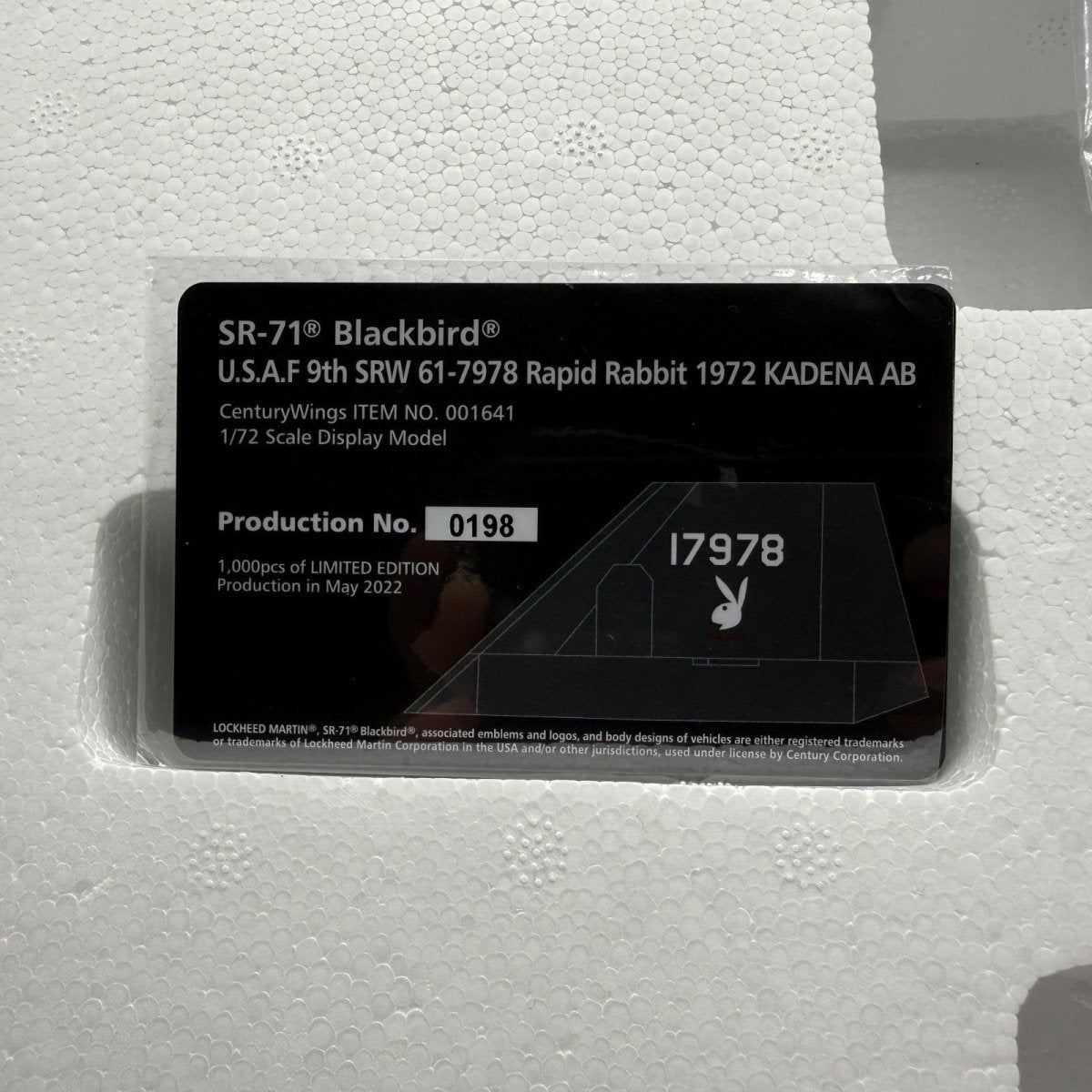 Century Wings 1:72 Lockheed SR71A Blackbird USAF Rapid Rabbit Kadena CW001641 - Century Wings