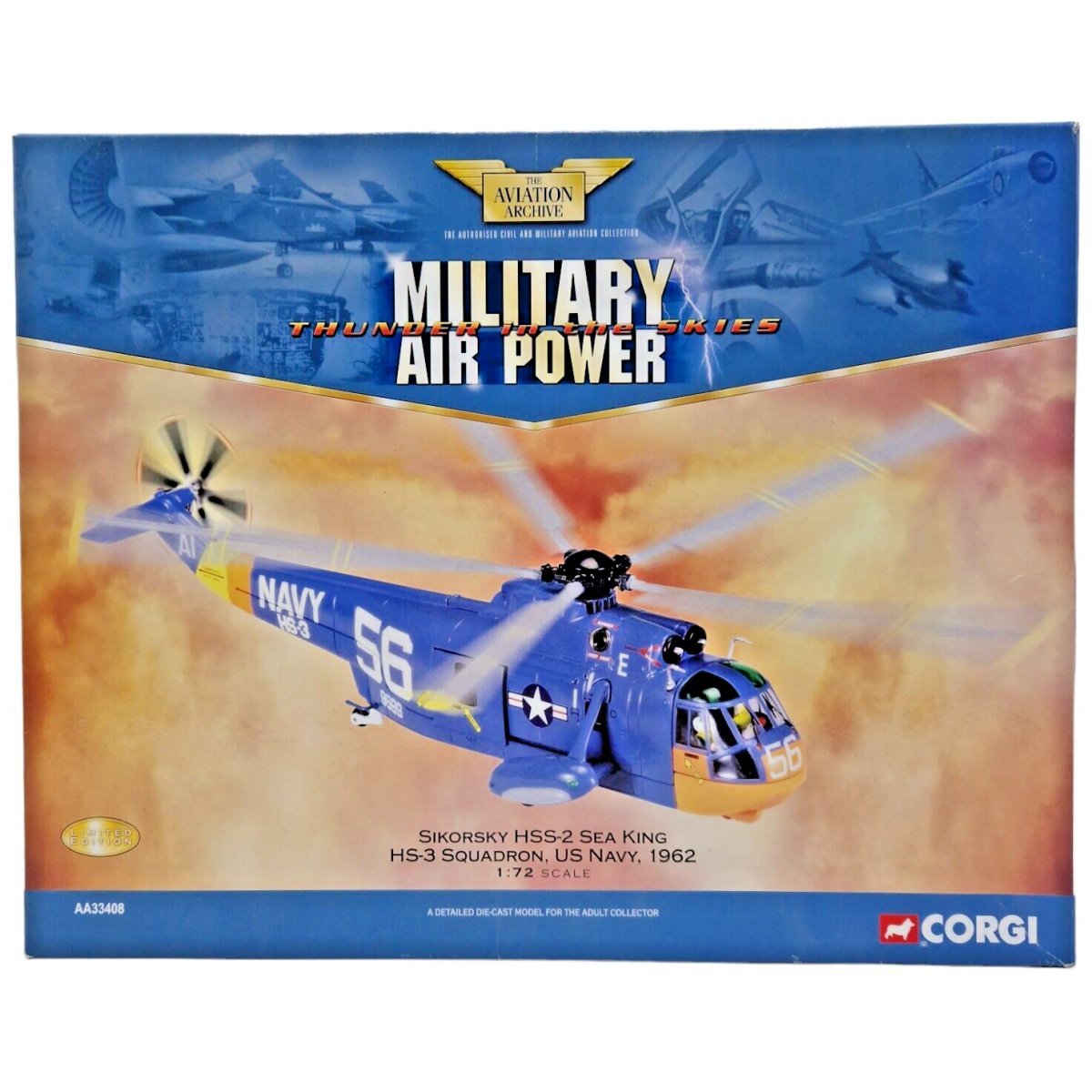 Corgi Aviation Archive 1:72 Sikorsky HSS - 2 Sea King HS - 3 Squadron Us Navy 1962 AA33408 - Corgi