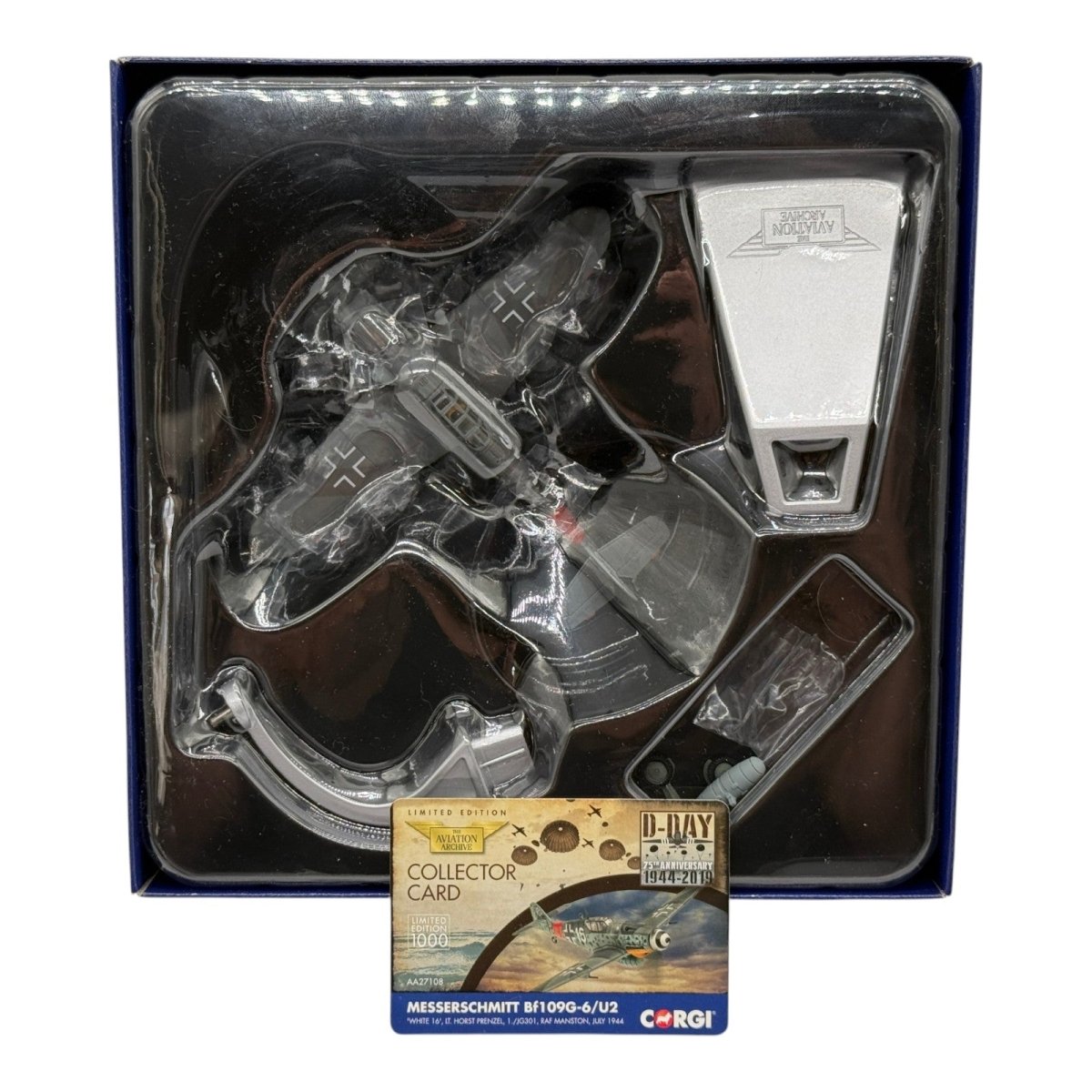 Corgi AA27108 1:72 Messerschmitt Bf 109G Luftwaffe 1./JG 3 White 16 Horst Prenzel - Corgi