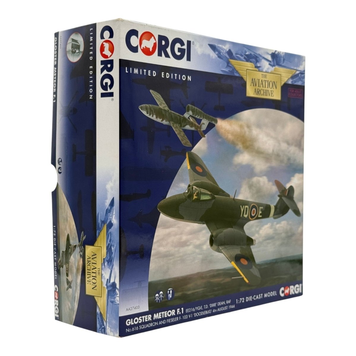 Corgi AA27403 1:72 Gloster Meteor F.Mk 1 RAF No.616 Sqn Dixie Dean 1944 - Corgi