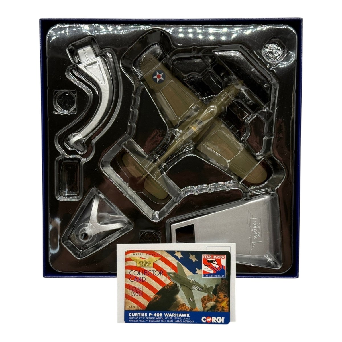 Corgi AA28101 1:72 Curtiss P-40B Warhawk USAAF 47th PS White 160 George Welch Pearl Harbor 1941 - Corgi