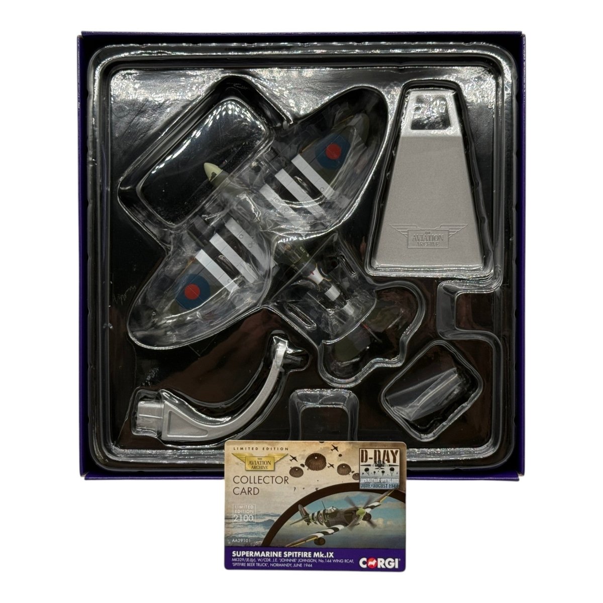Corgi AA29101 1:72 Supermarine Spitfire Mk IX RAF No.127 Wing MK329 JE-J Johnnie Johnson Beer Runs France 1944 - Corgi