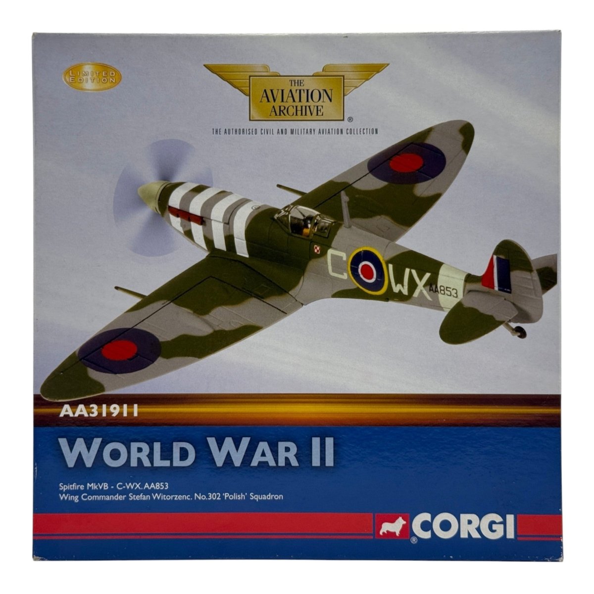 Corgi AA31911 1:72 Supermarine Spitfire Mk Vb WX-C Stefan Witorzeńc 302 Polish Sqn - Corgi